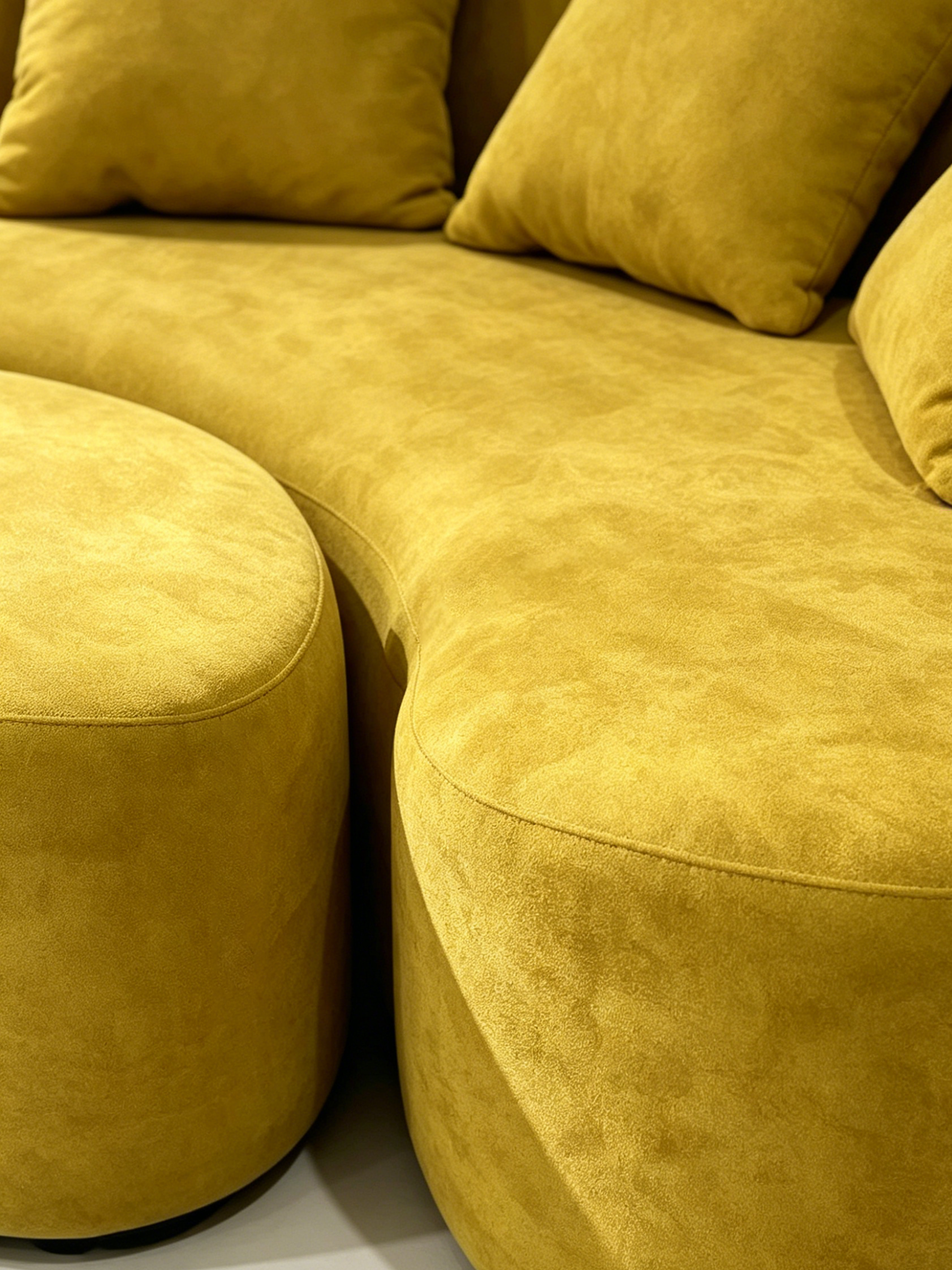 Luna Italian Contemporary Velvet Curved 2-seater and Ottoman Set