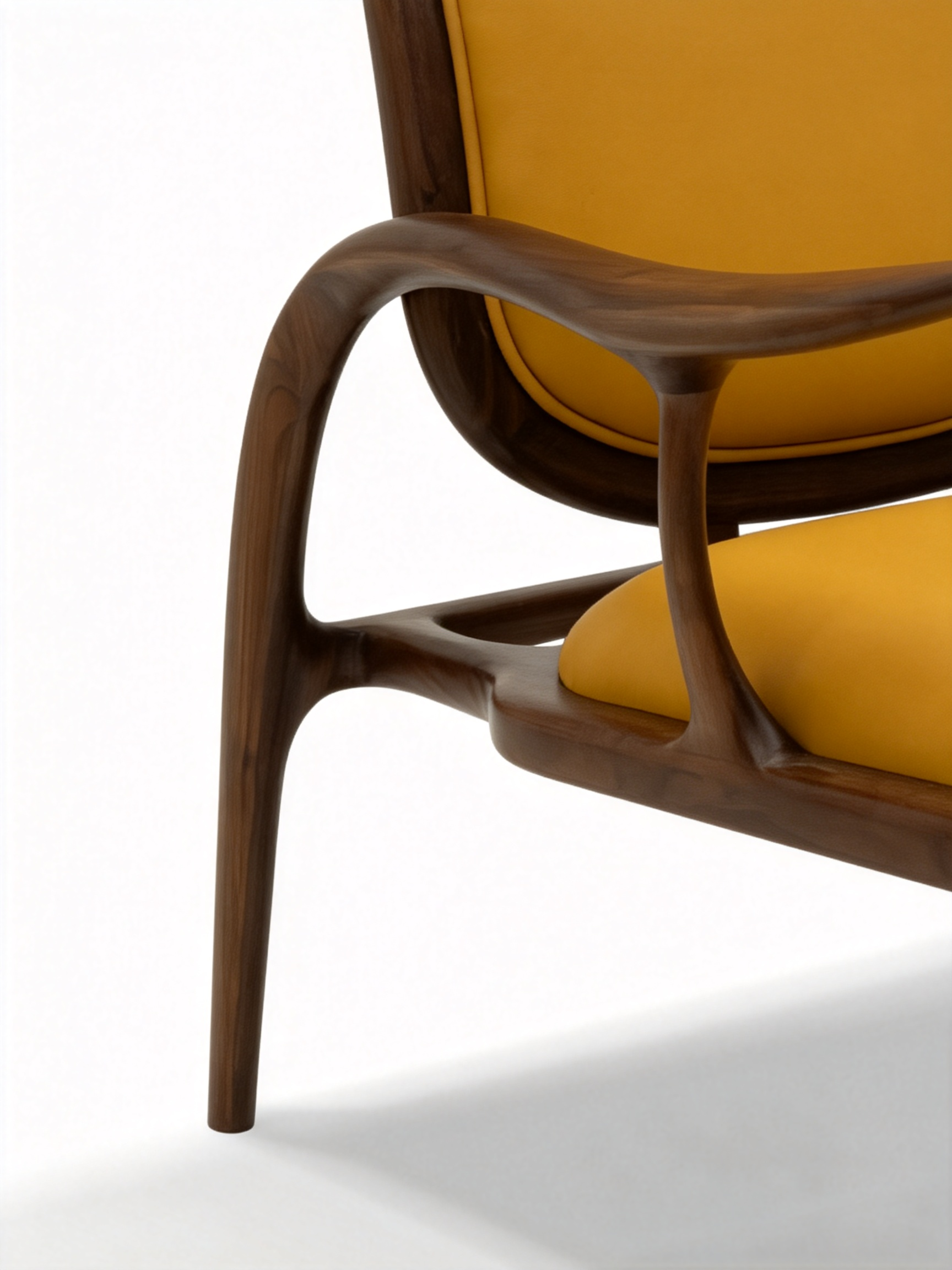 HARLOW Black Walnut & Leather Lounge Chair