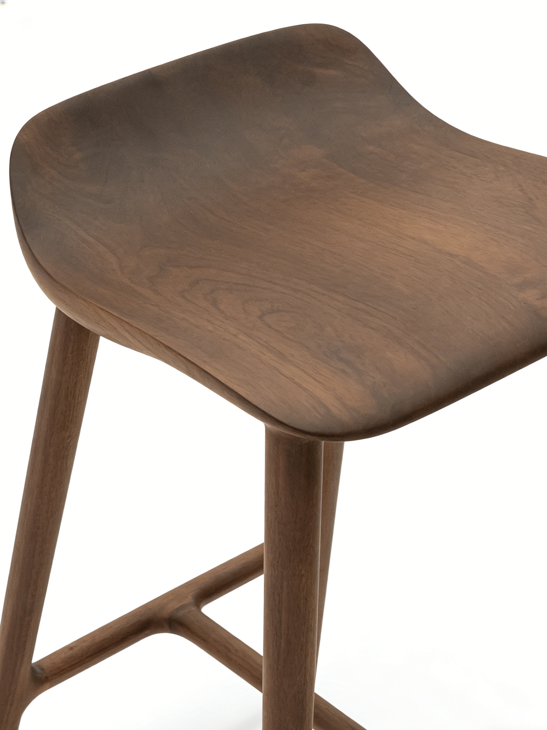 VINO Solid Black Walnut Bar Stool