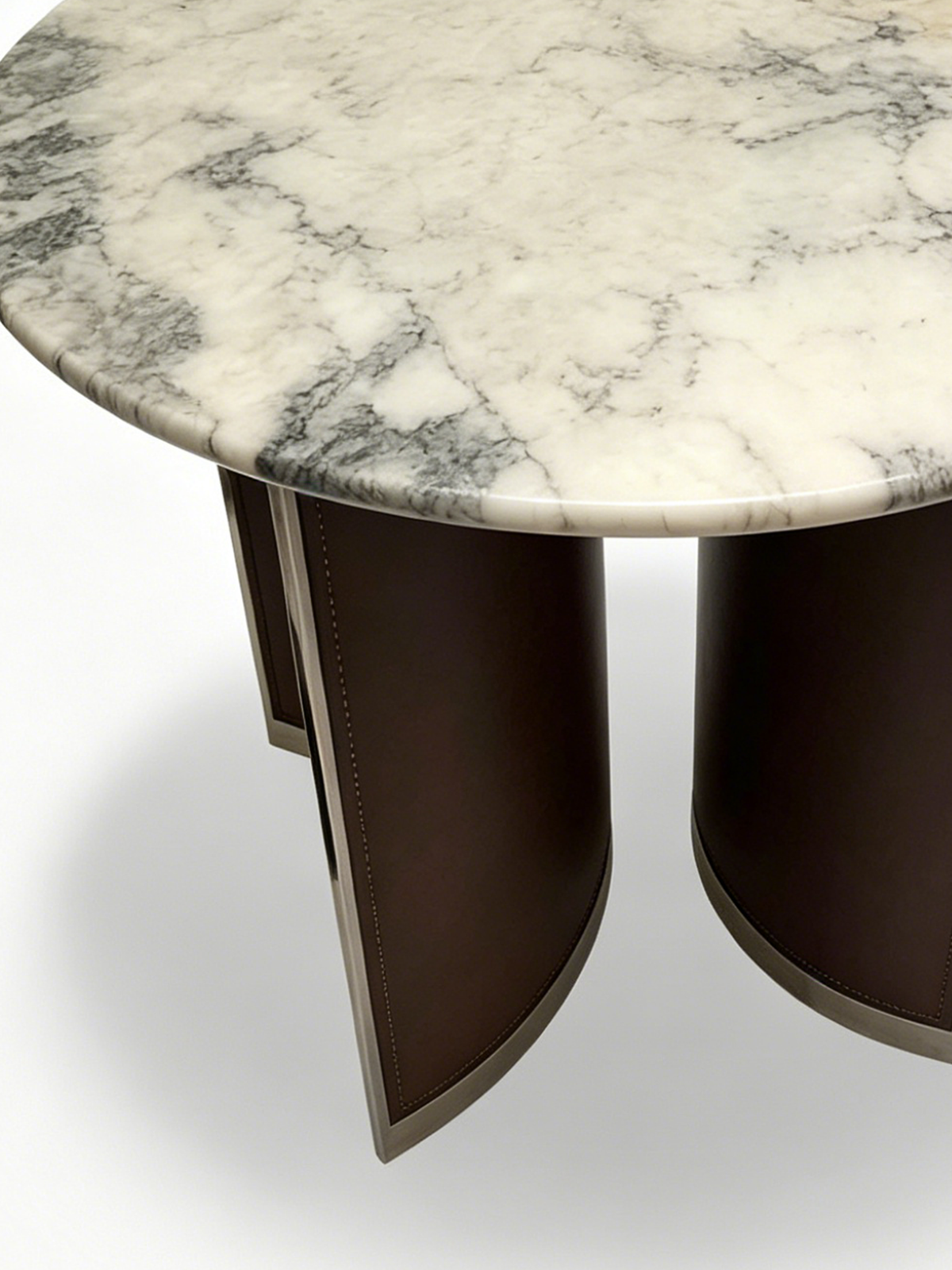 PICASSA Marble & Saddle Leather Side Table