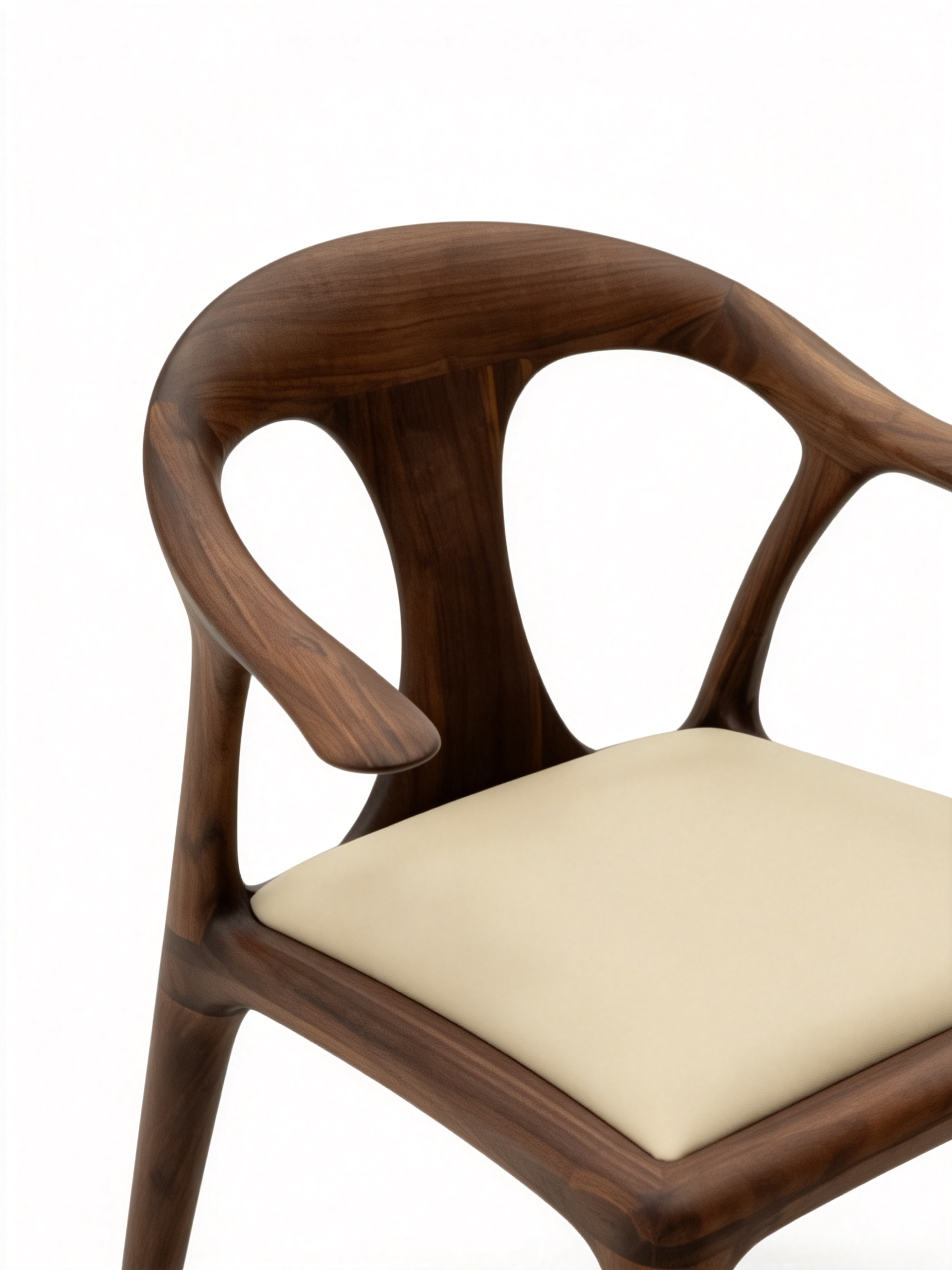 CREST Solid Black Walnut Yoke-Back Dining Chair