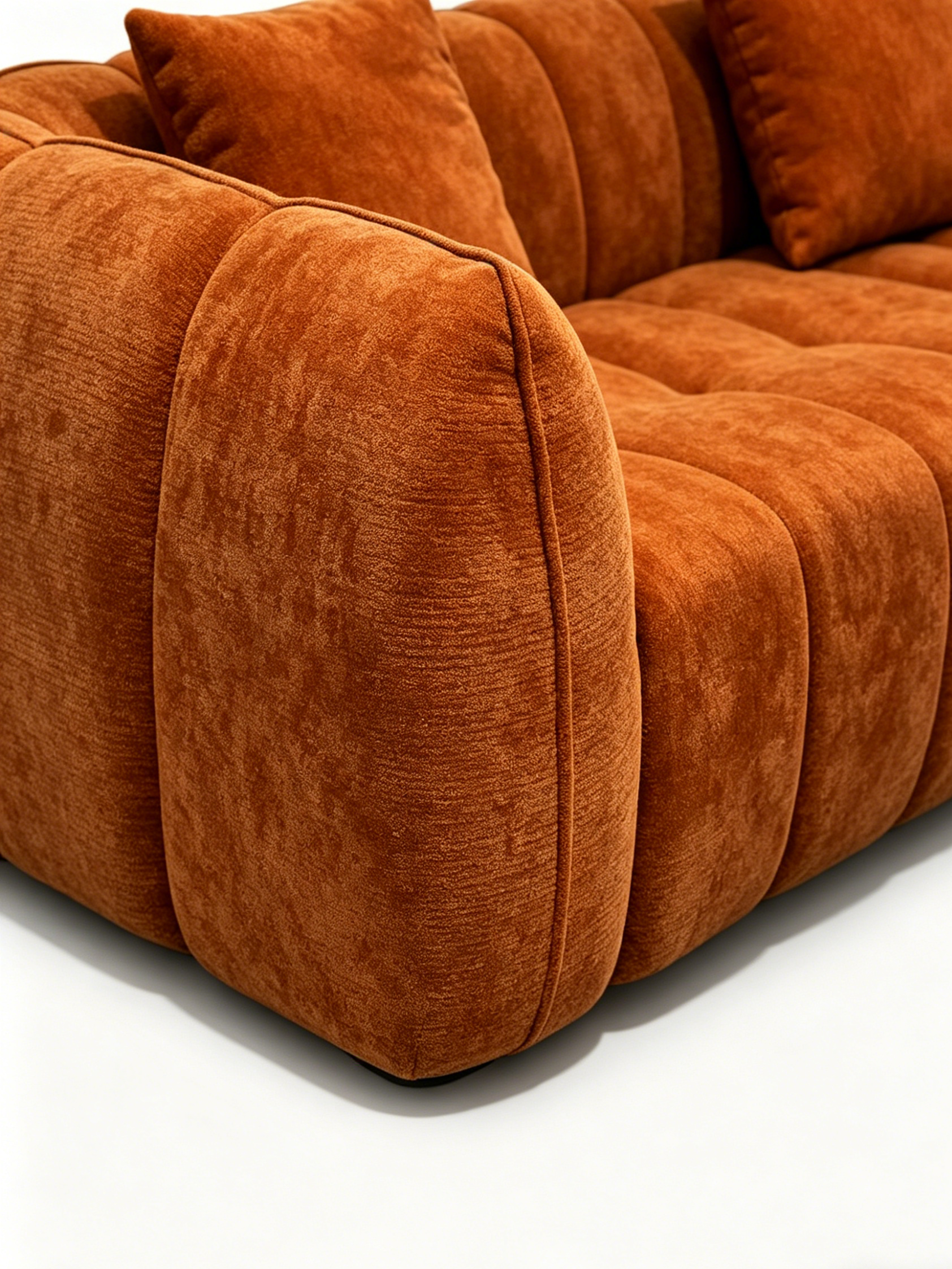 Ridge Italian Contemporary Velvet 3-Seater Sofa