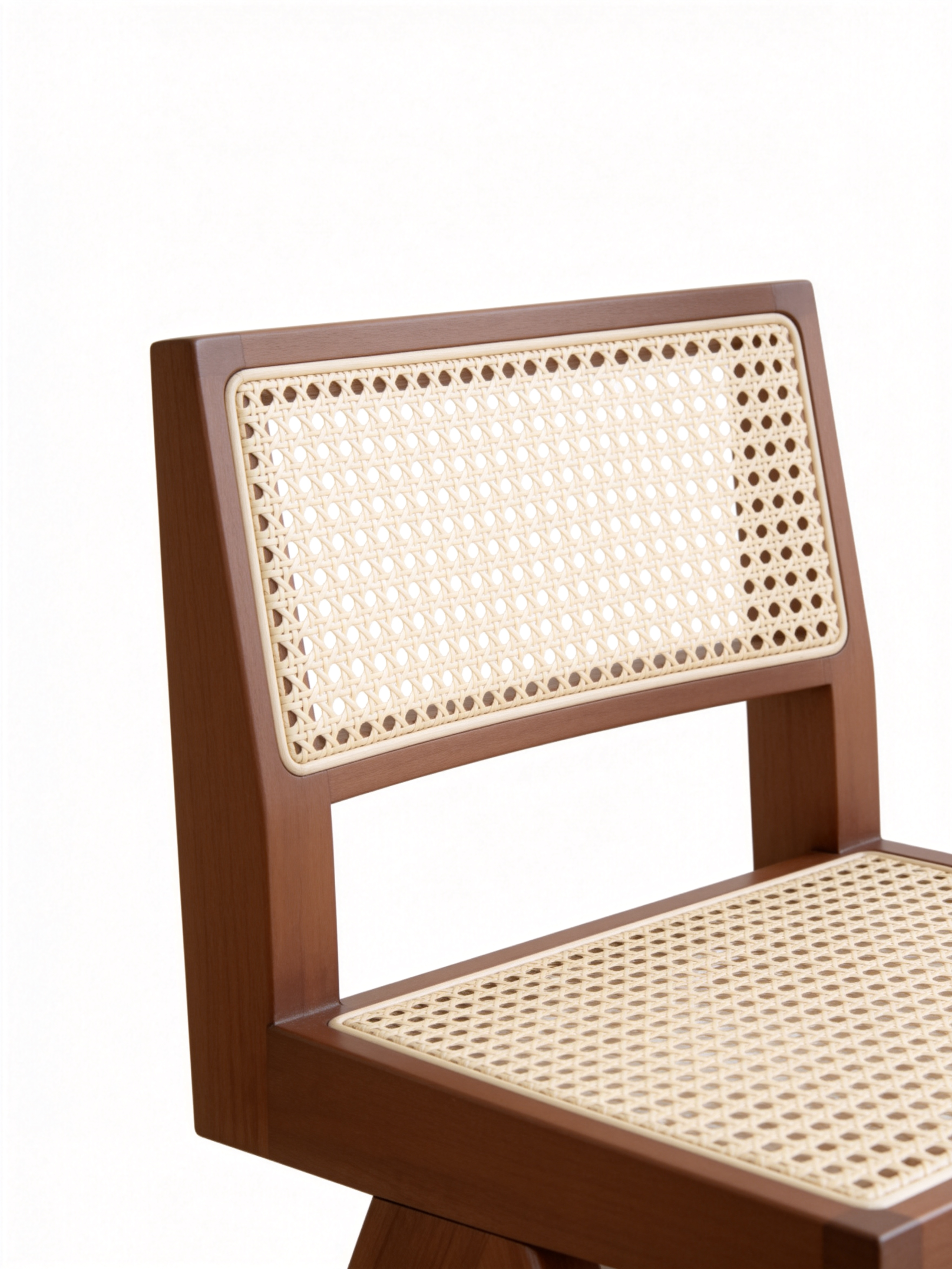 SERATA Walnut Rattan Dining Chair