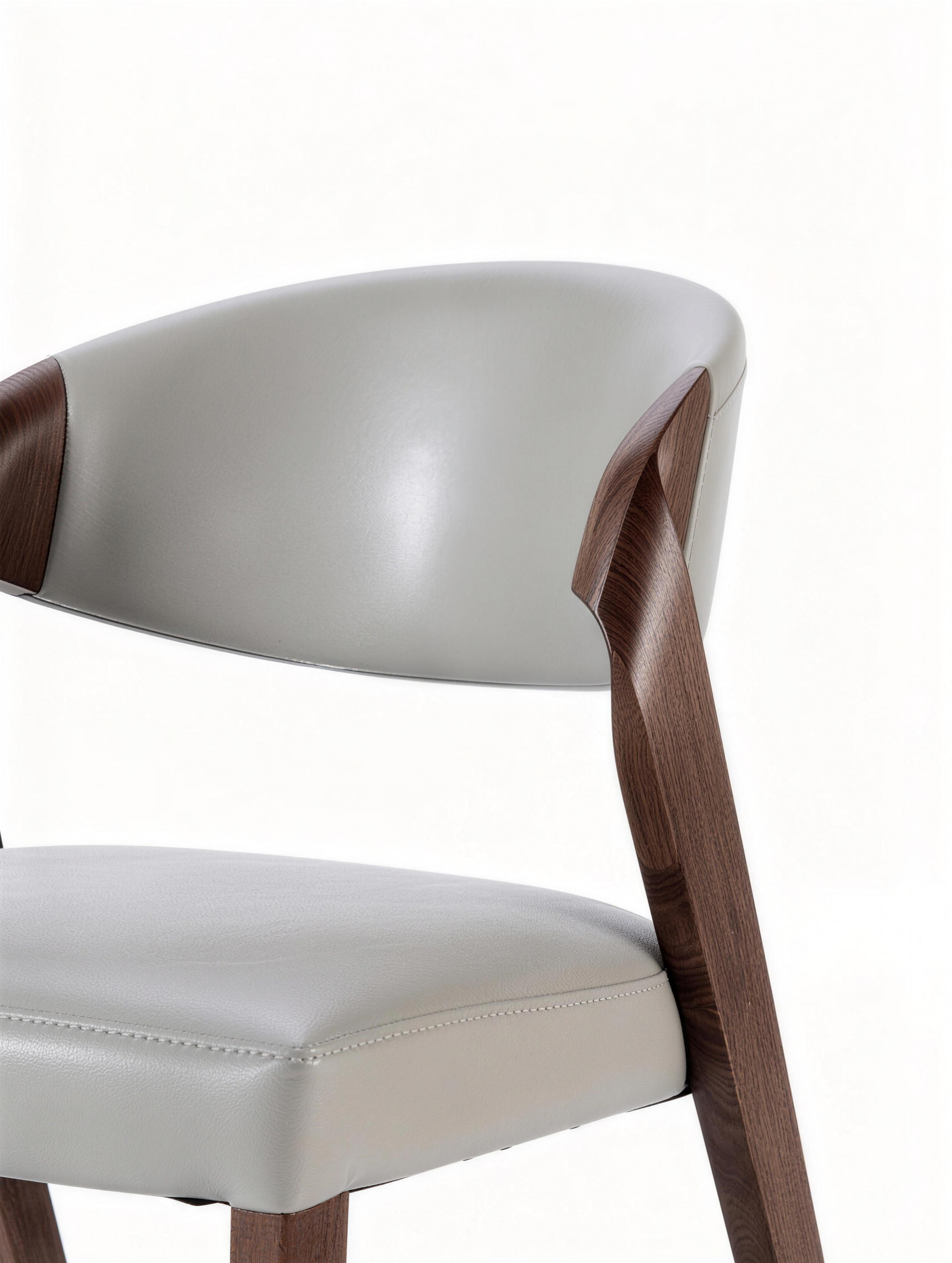 Nordic Walnut Vegan Leather Dining Chair
