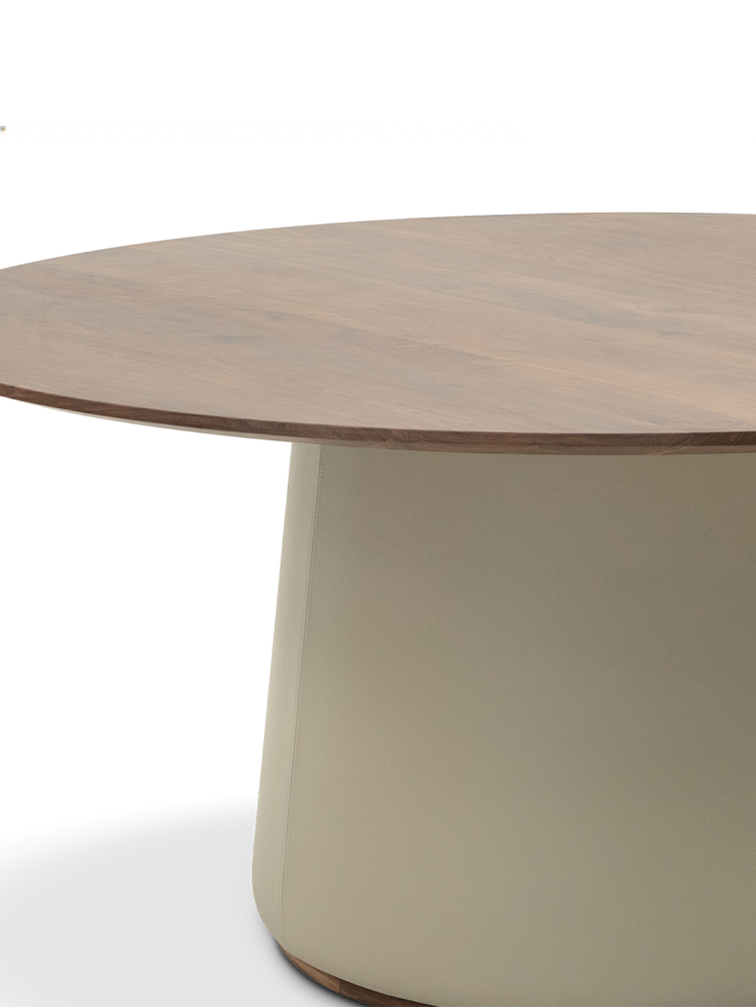 OVA Walnut Round Dining Table with Removable Marble Lazy Susan