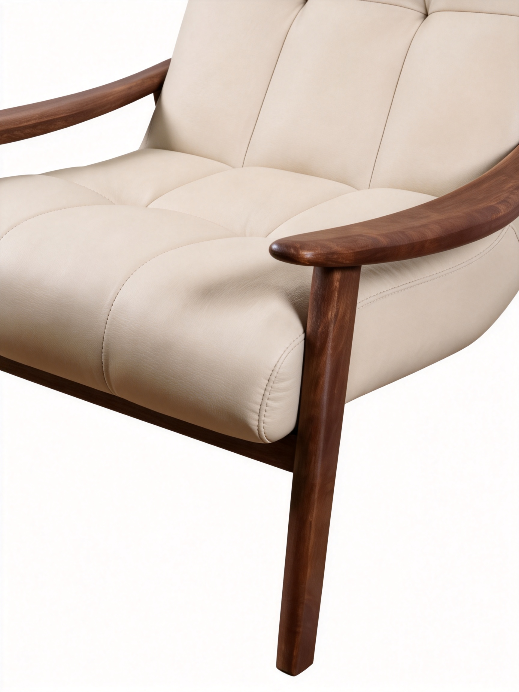 MERLO Black Walnut Leather Accent Chair