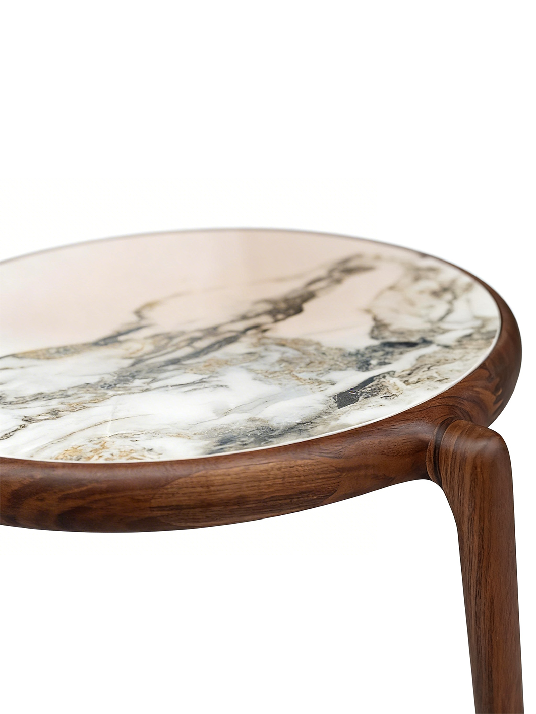 FORMA Solid Black Walnut 2-Tier Side Table
