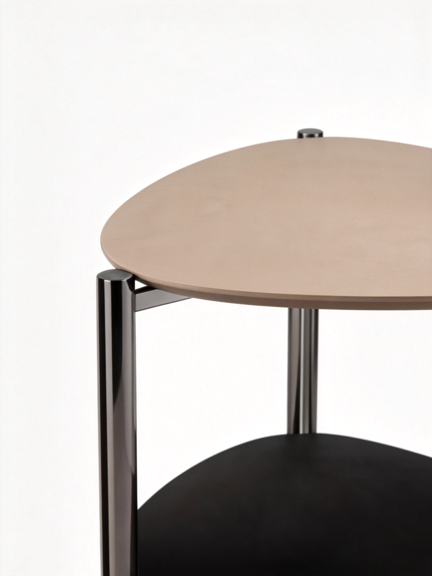 Lira Saddle Leather & Smoked Glass Side Table