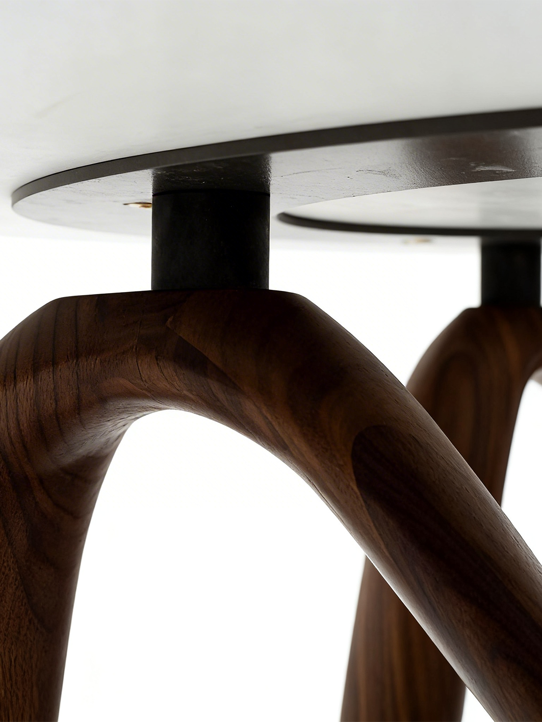 CATENA Walnut & Natural Marble Round Dining Table