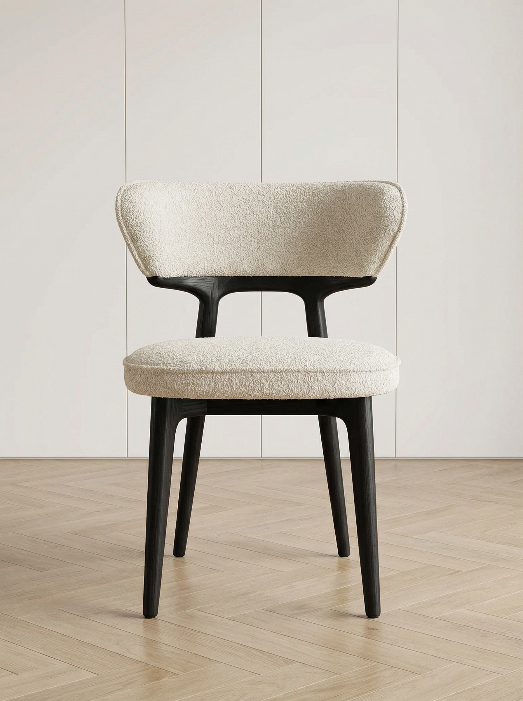 LUCCA Ash Wood Chenille Chair