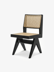 SERATA Black Ash Wood & Rattan Dining Chair