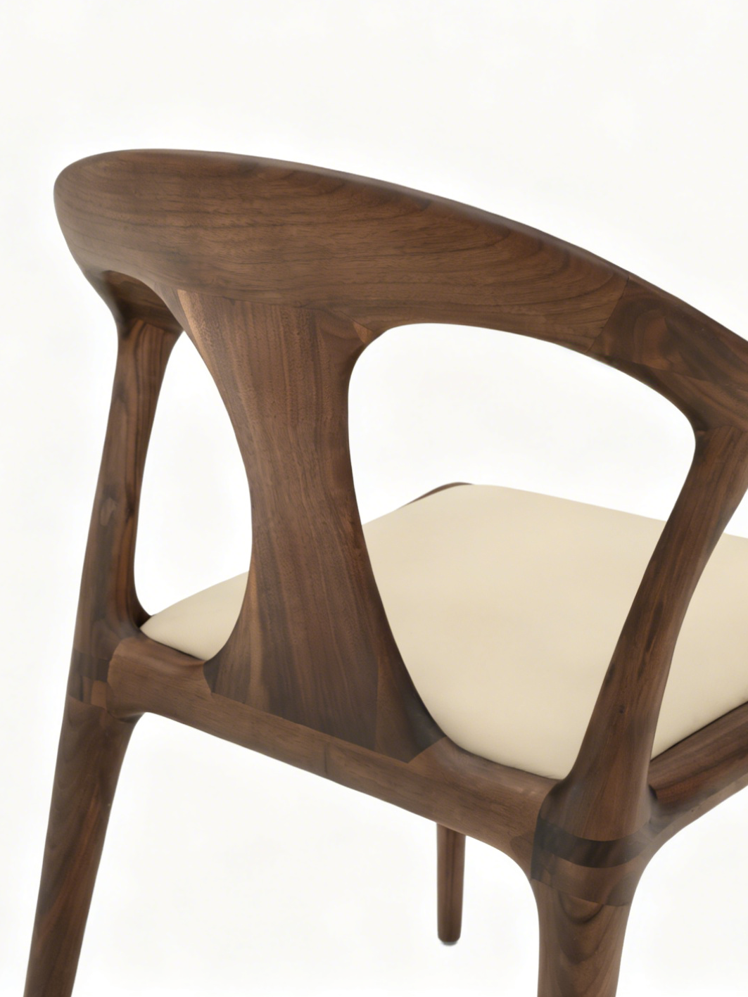 CREST Solid Black Walnut Yoke-Back Dining Chair