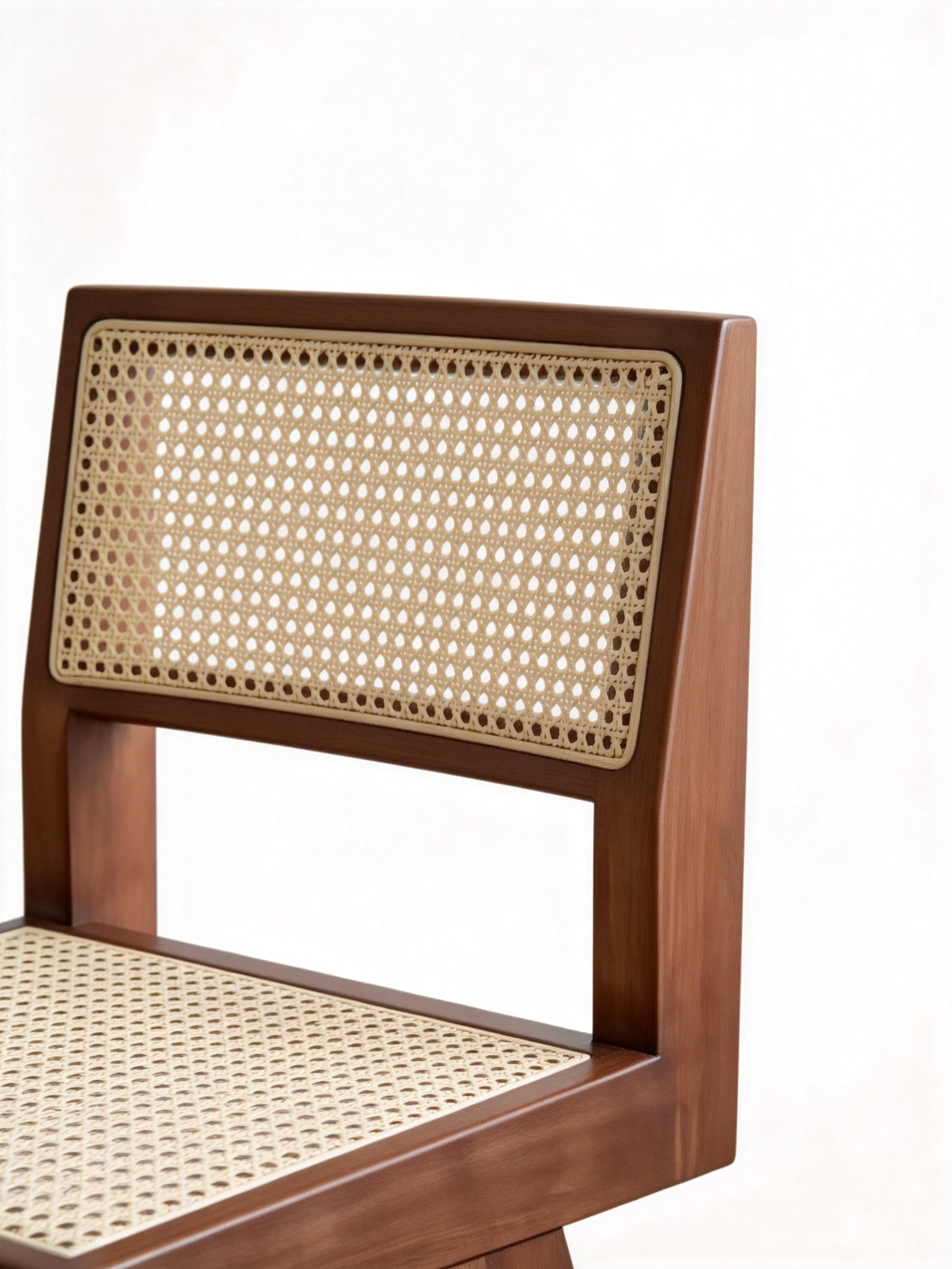 SERATA Walnut Rattan Dining Chair