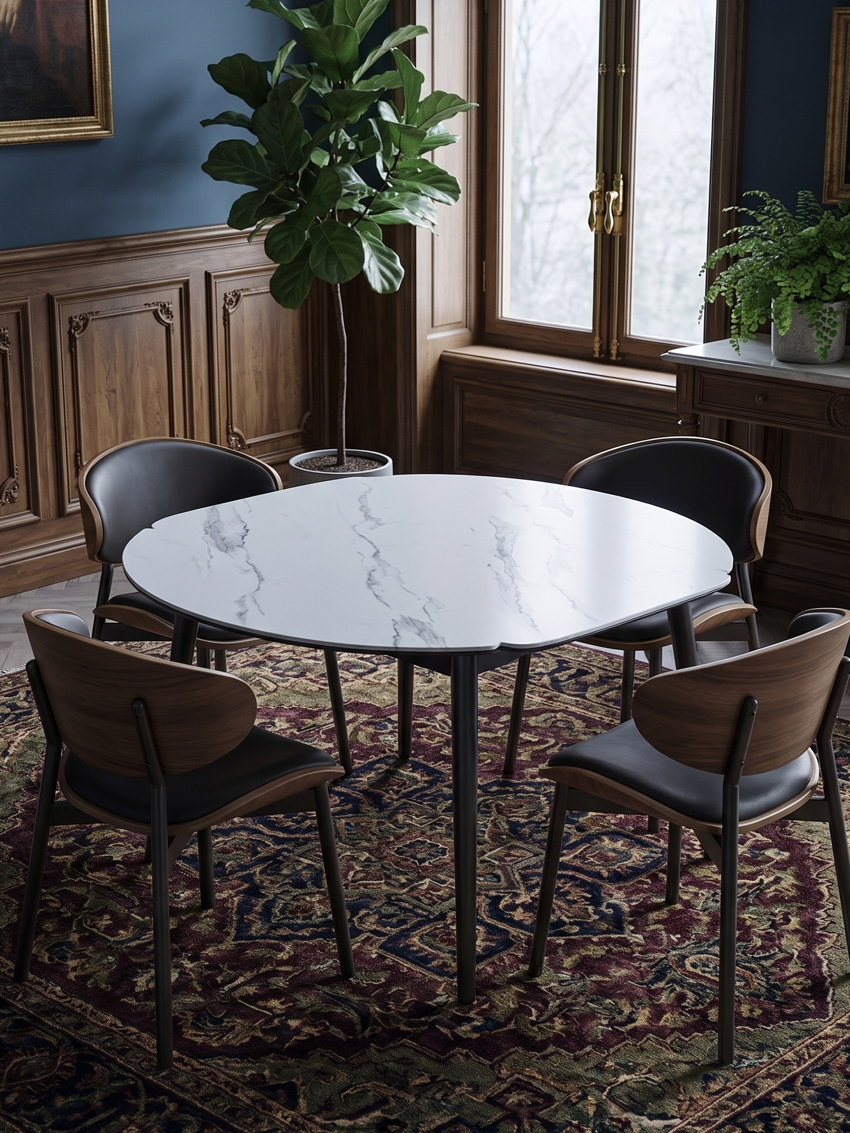 ORBIT Extendable White Sintered Stone Dining Table
