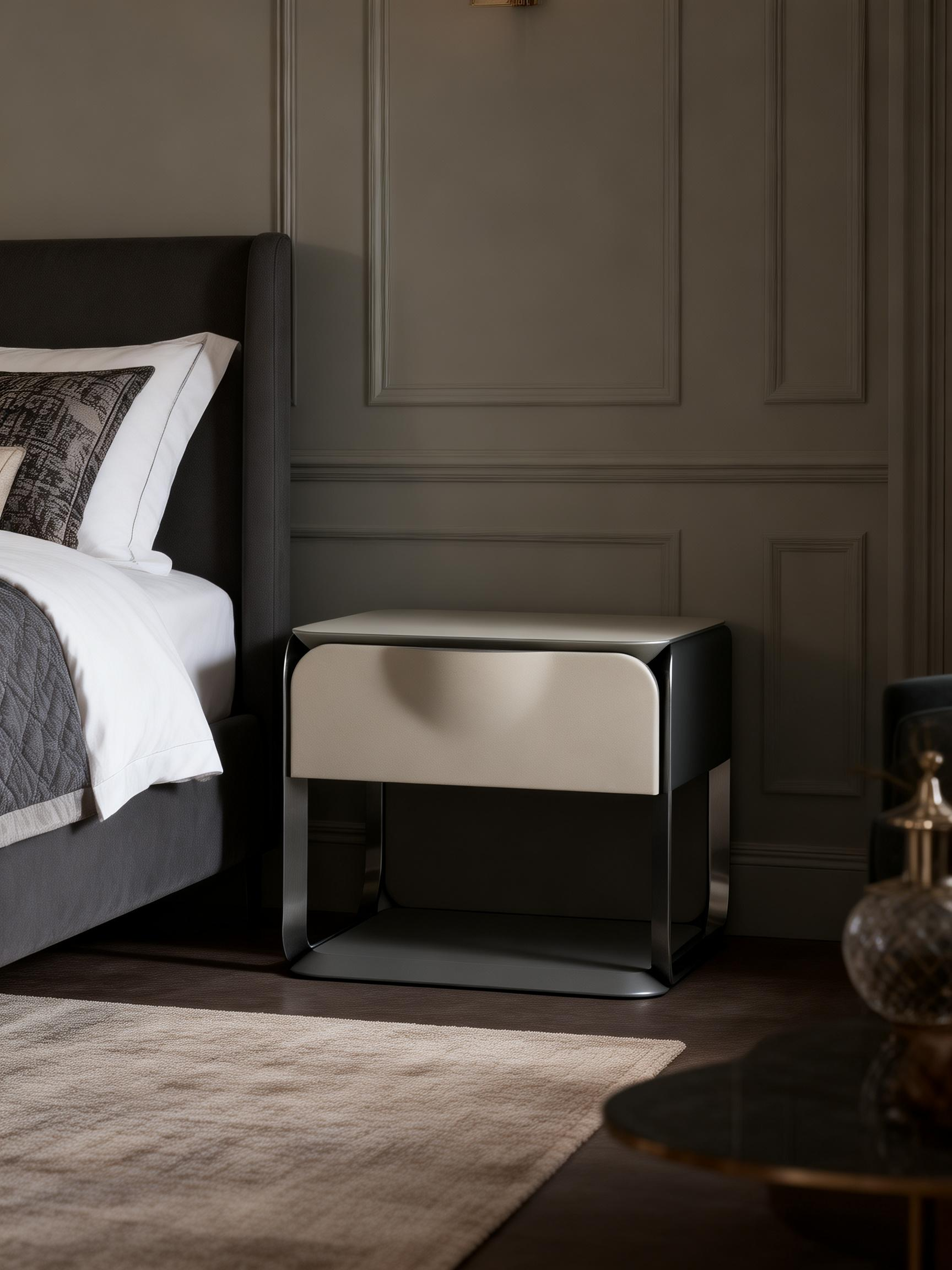 LYRA Stainless Steel Bedside Table