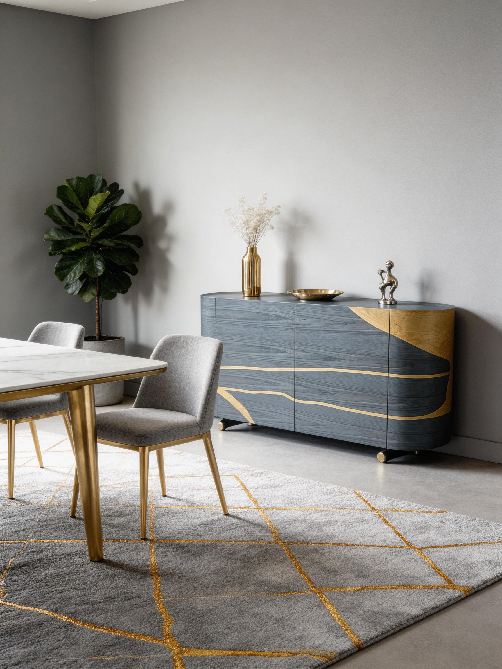 Rivage Contemporary Wood Veneer Sideboard