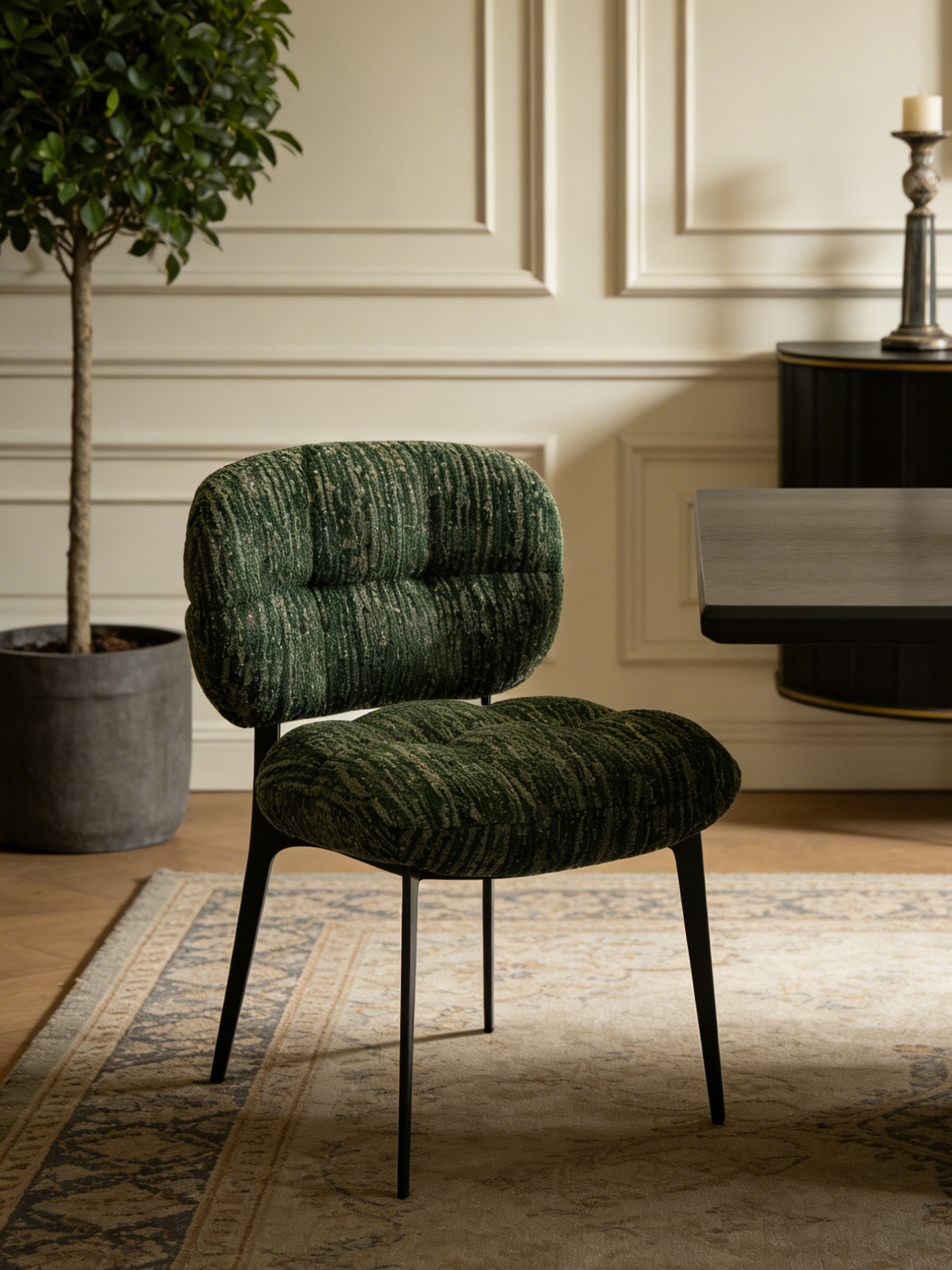 PODIA Dining Chair with Black Titanium Frame