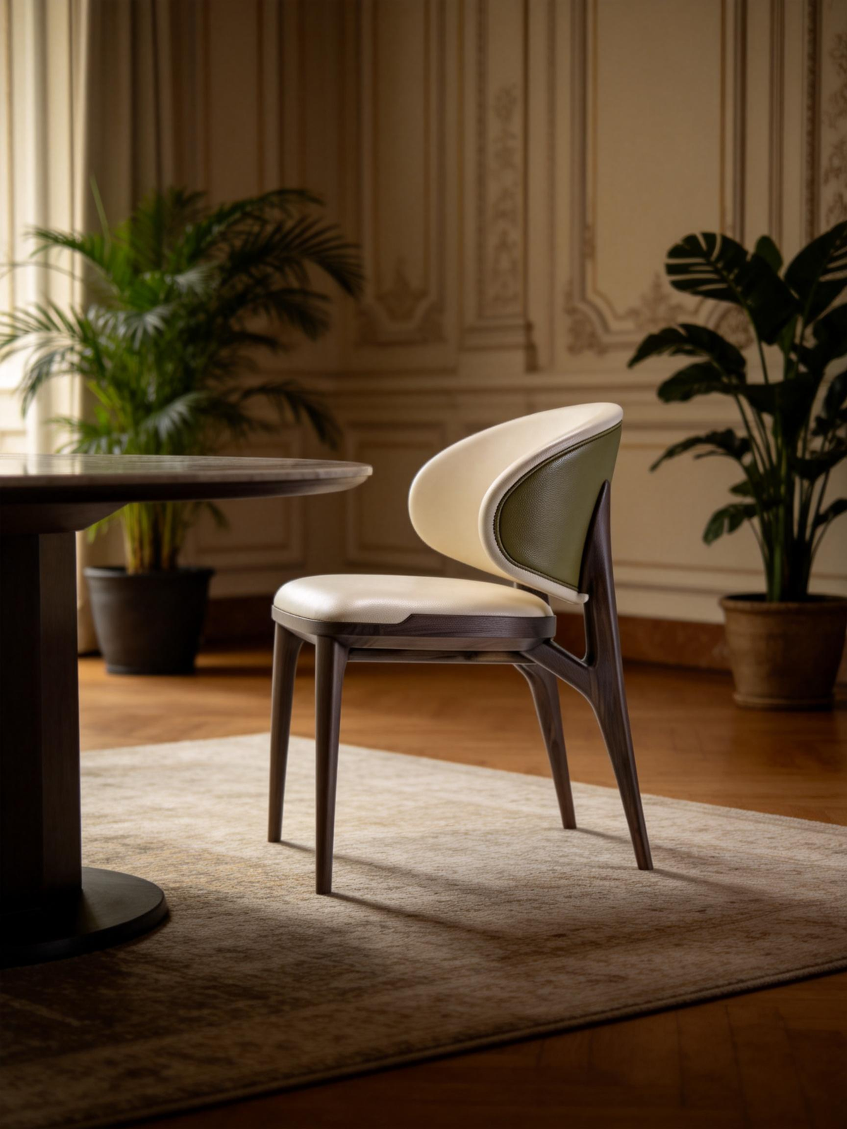 ELARA Genuine Leather Dining Chair