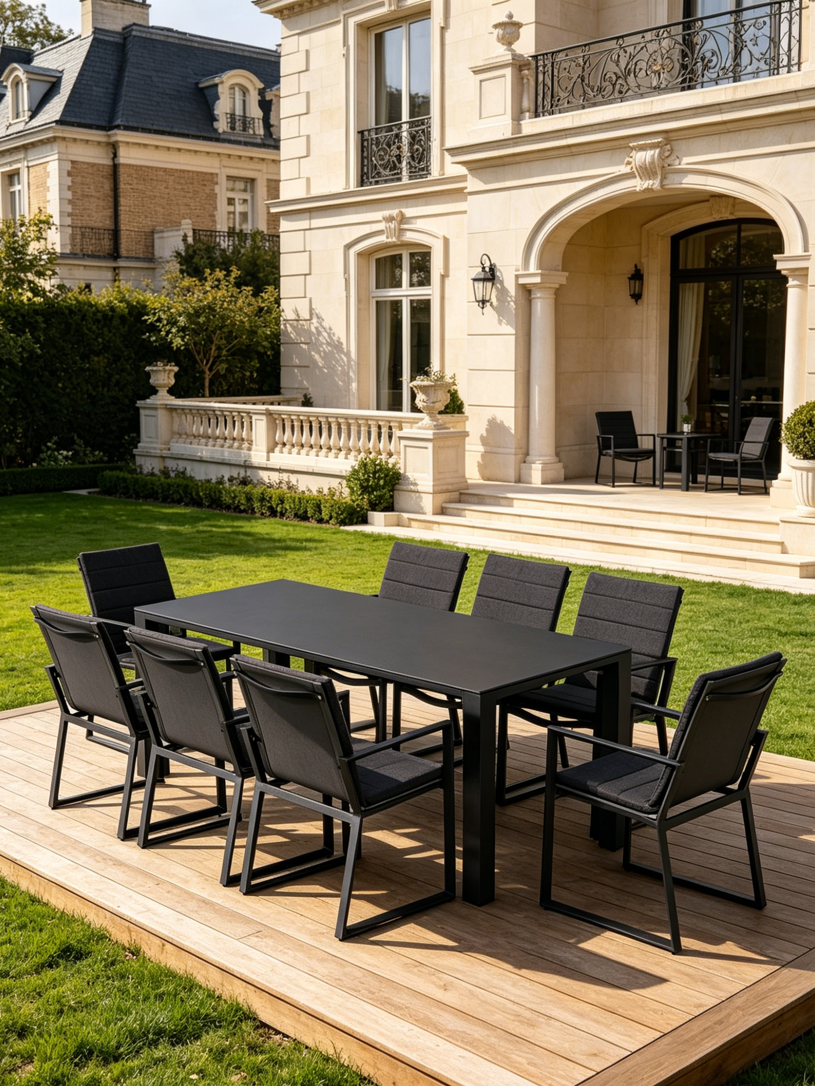FORGE 9-Piece Outdoor Dining Set with 8 Chairs