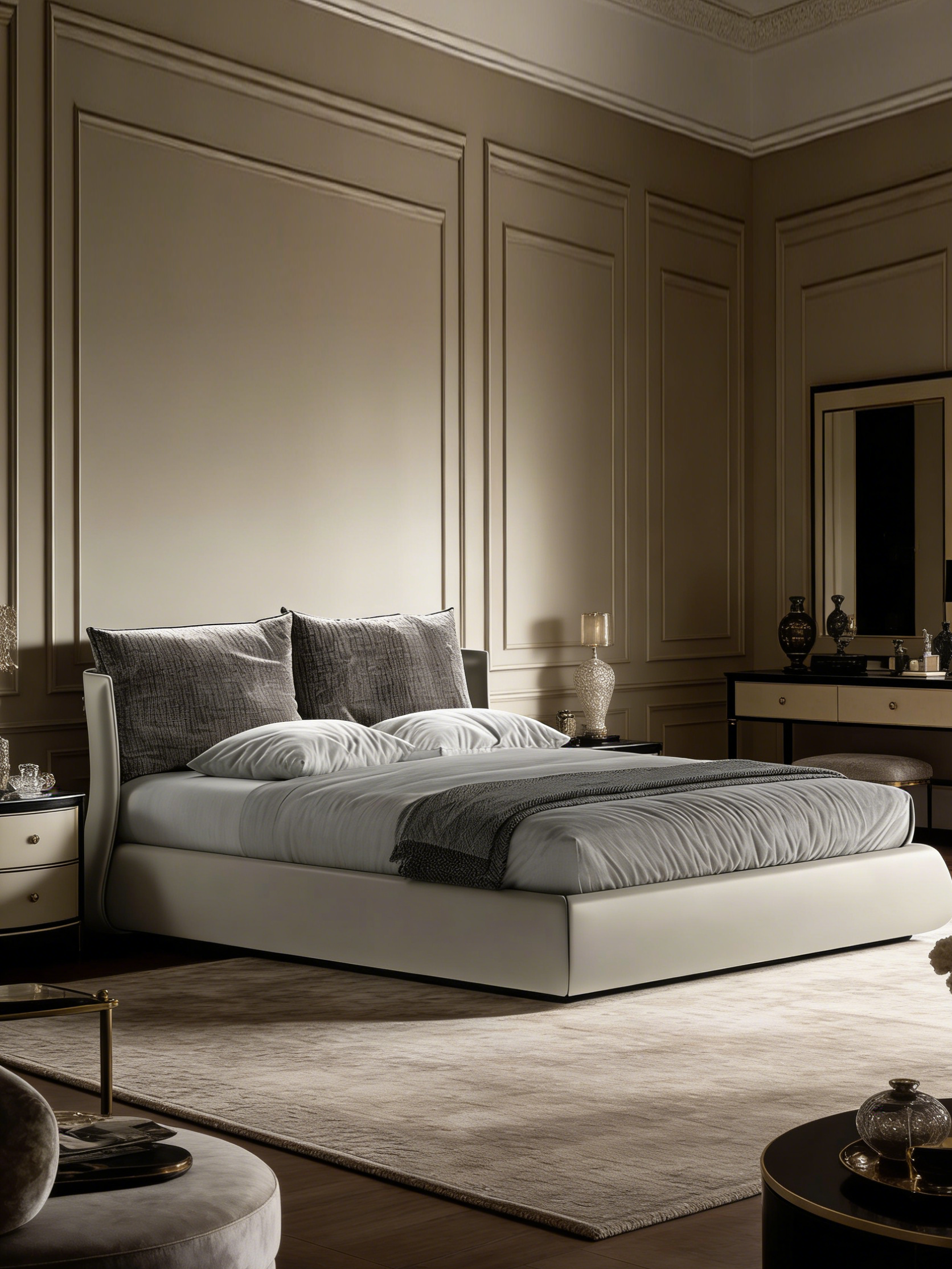 Curvo Luxury Bed with Matching Cushions