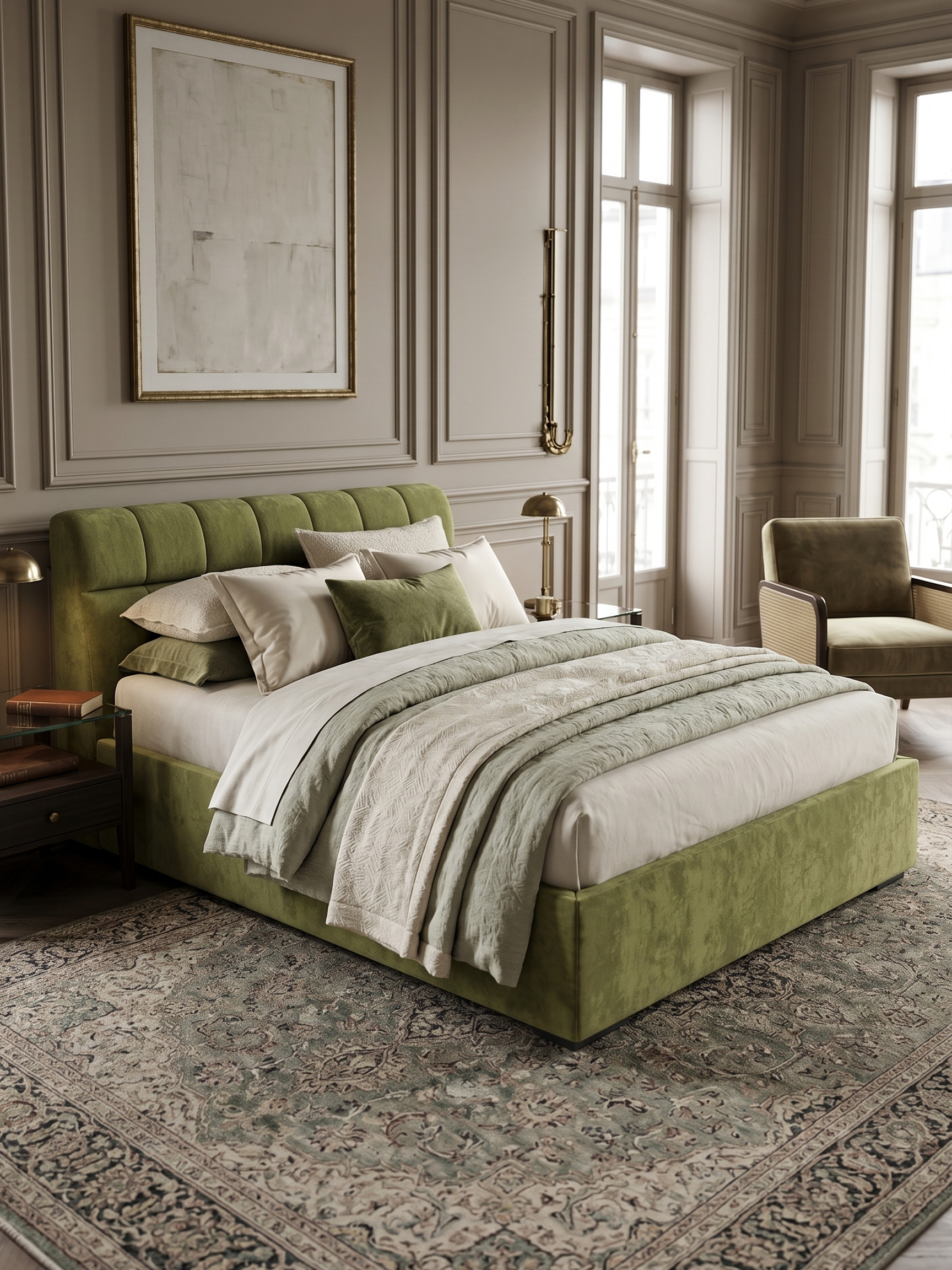 Haven King  Bed  Italian Contemporary Velvet