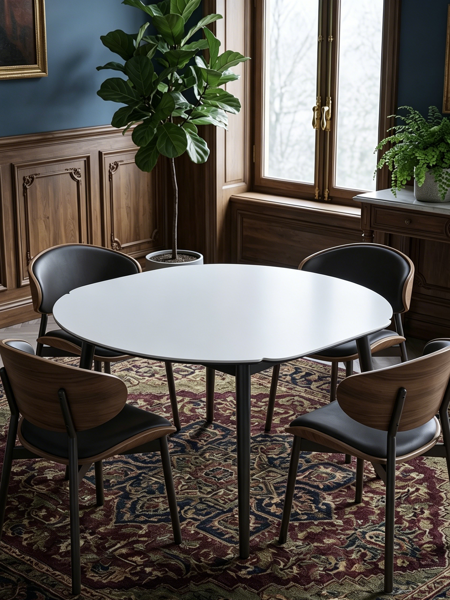ORBIT Extendable White Sintered Stone Dining Table