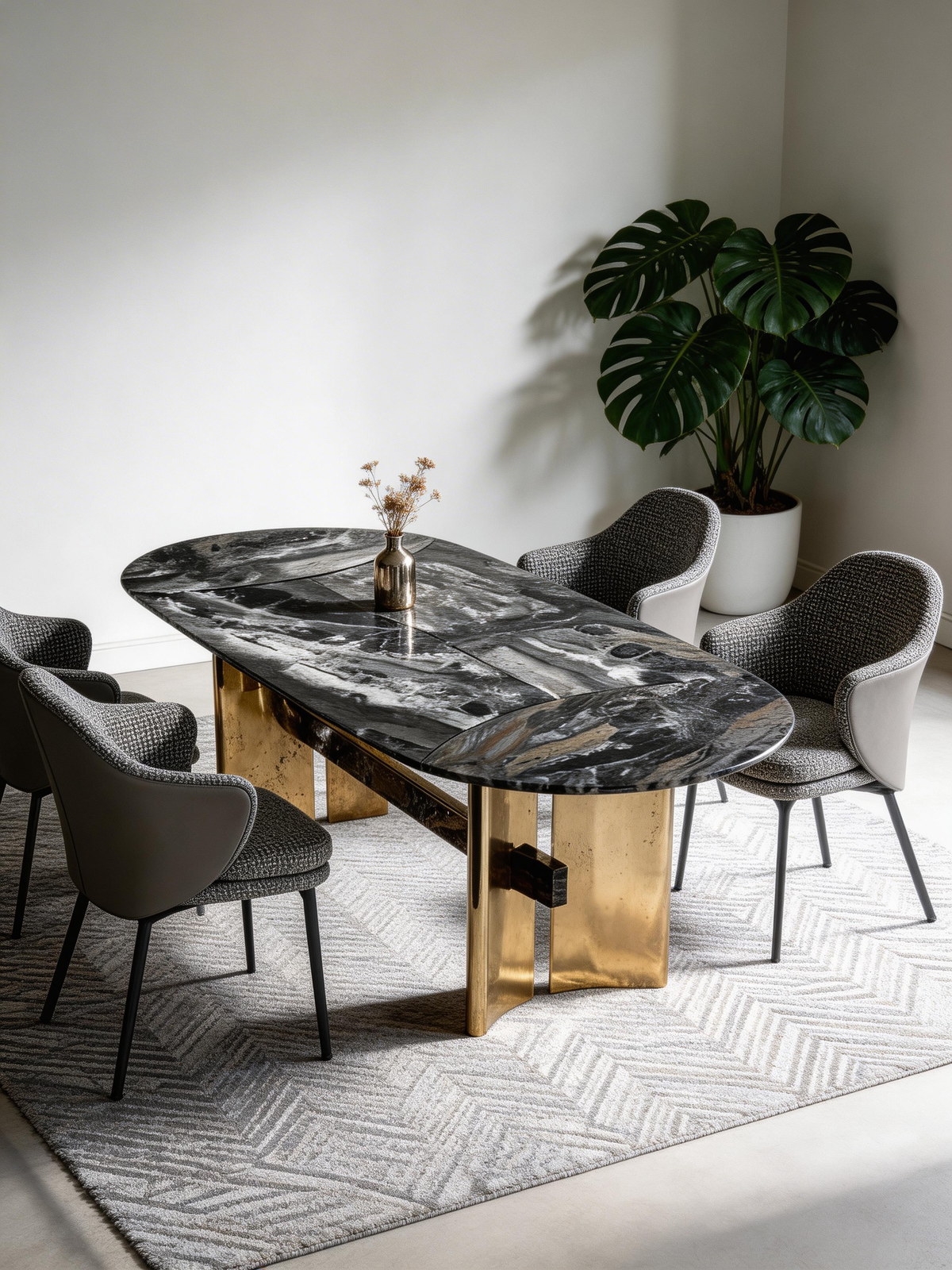 ARNO Venetian Brown Marble Dining Table