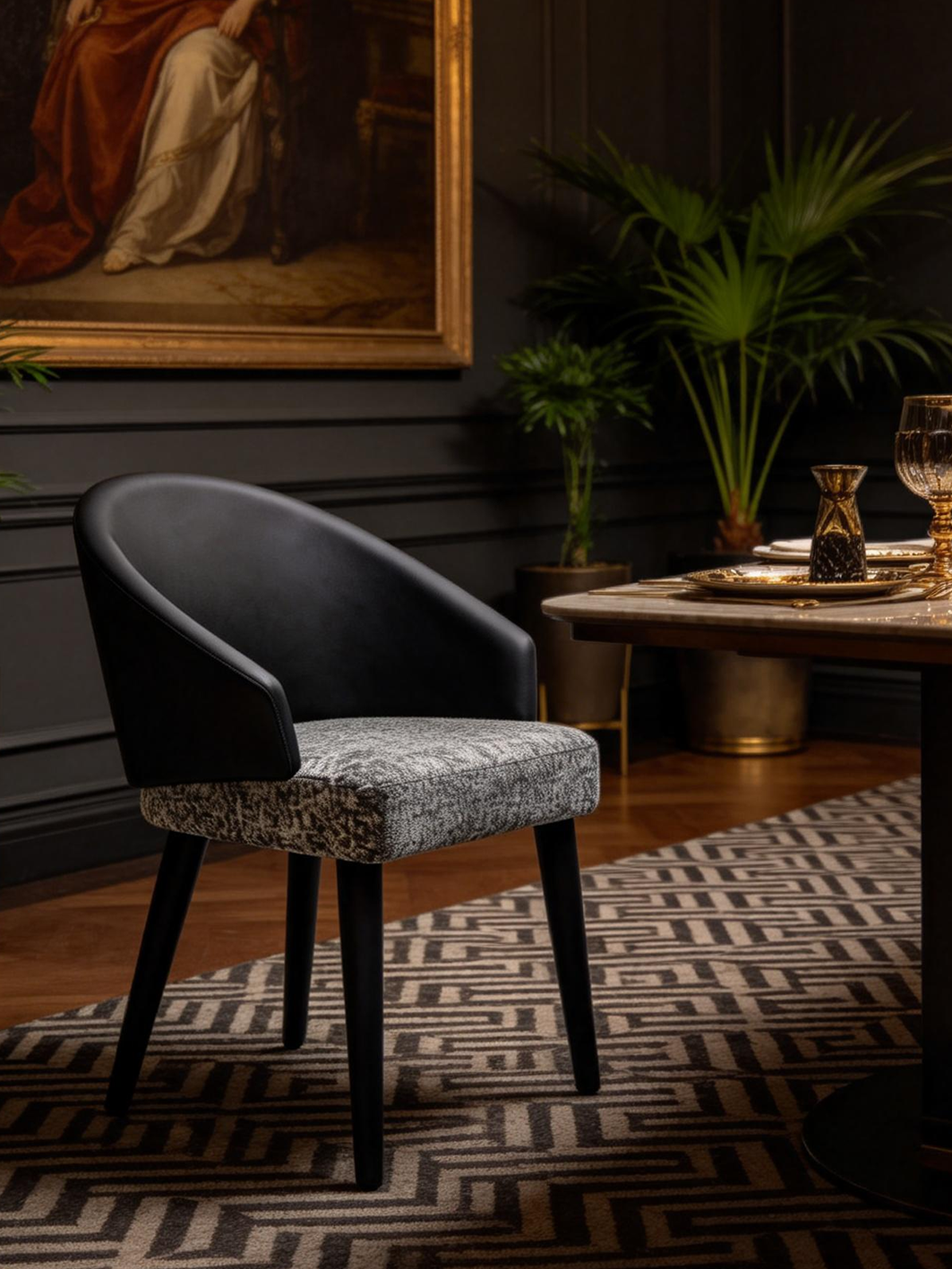 VEX Smoked Ash Upholstered Dining Chair