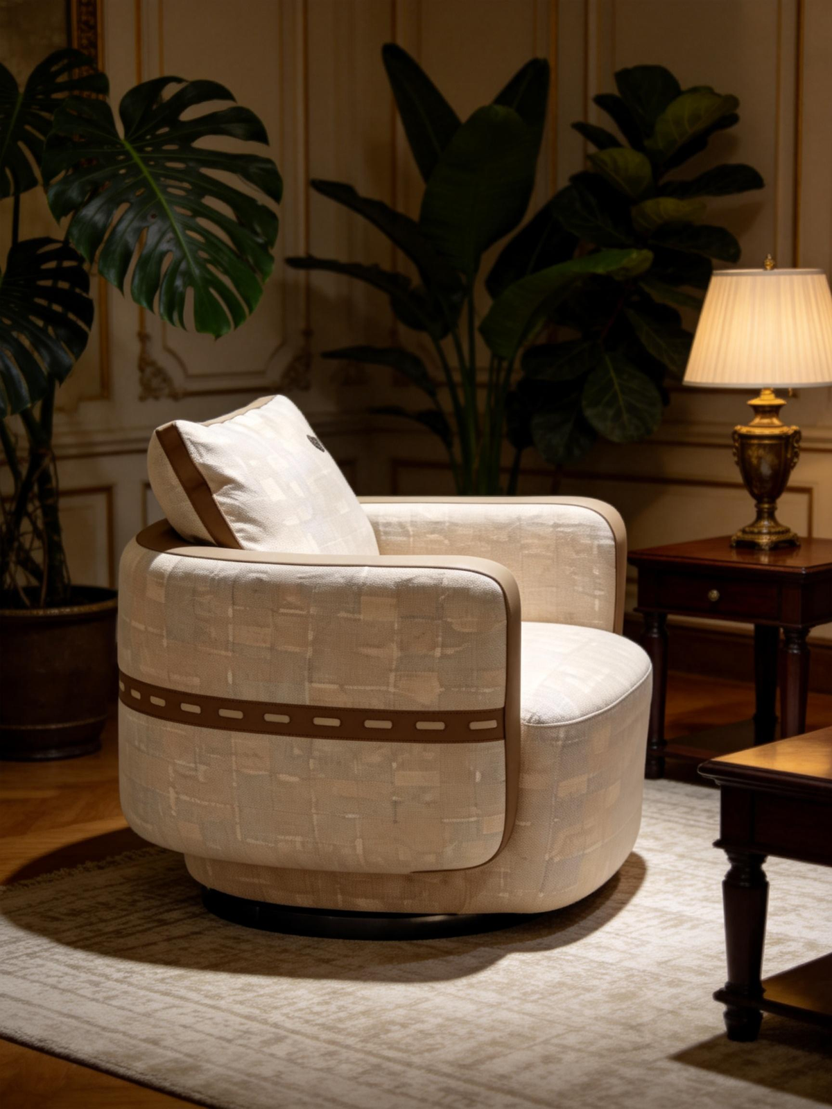 MILO Swivel Fabric Lounge Chair