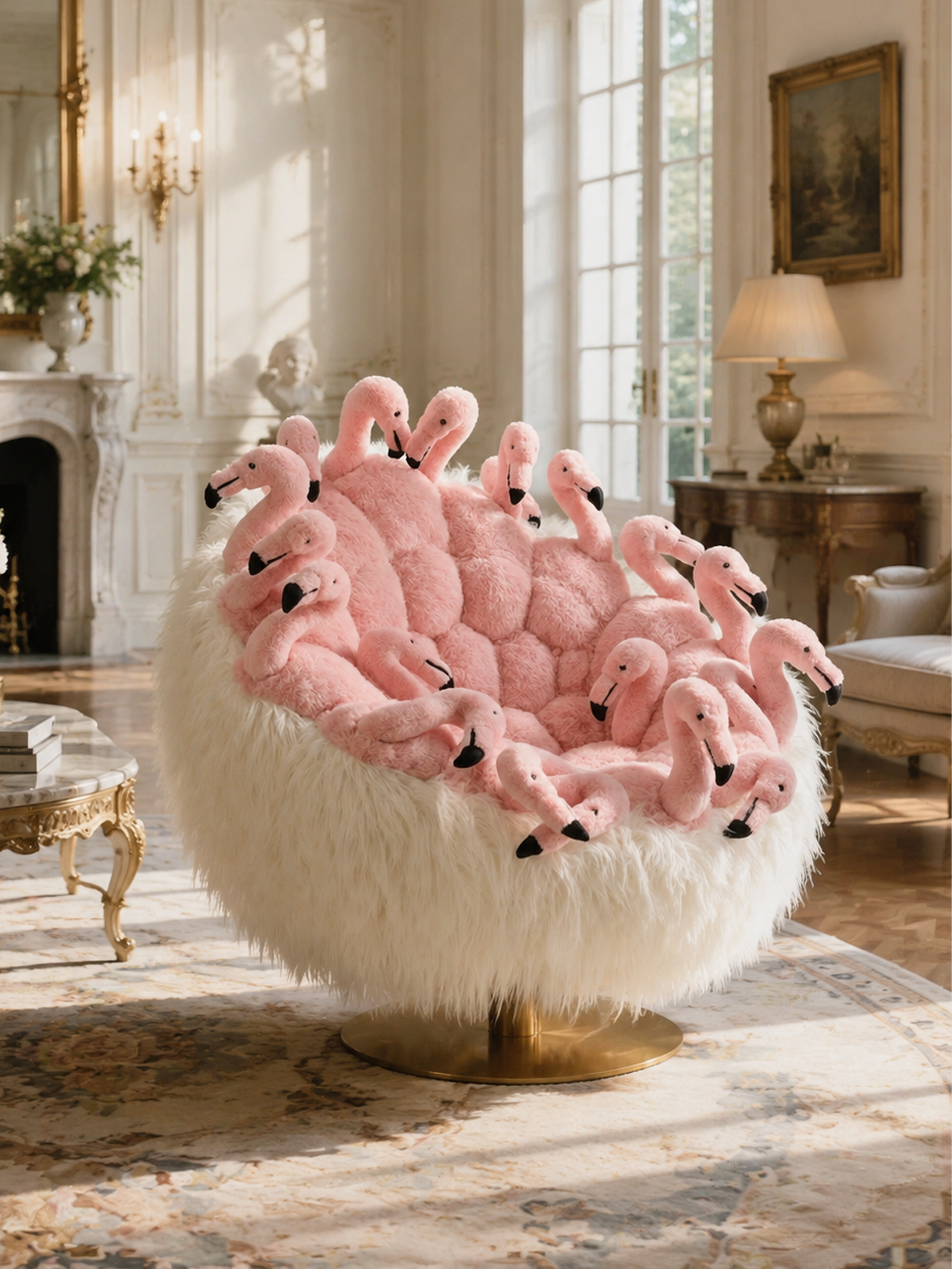 FLORA Flamingo Swivel Lounge Chair