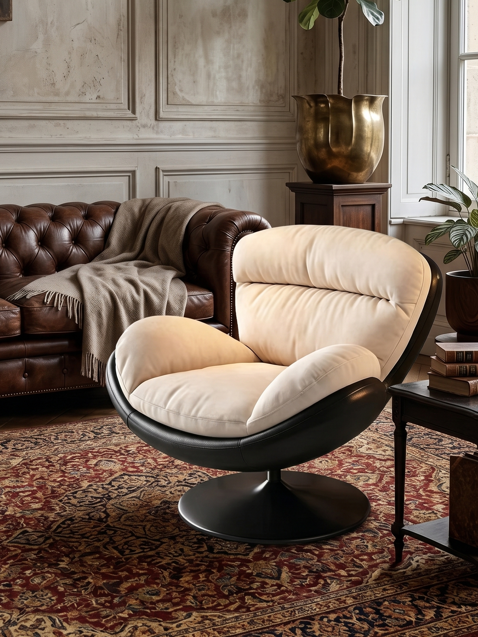 ORLA 360° Swivel Eggshell Lounge Chair