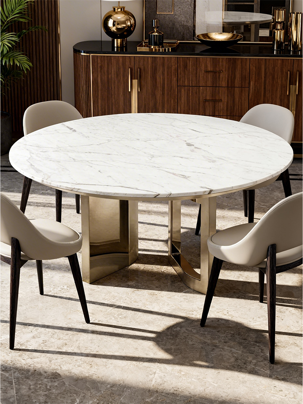 NARSI Marble Round Dining Table