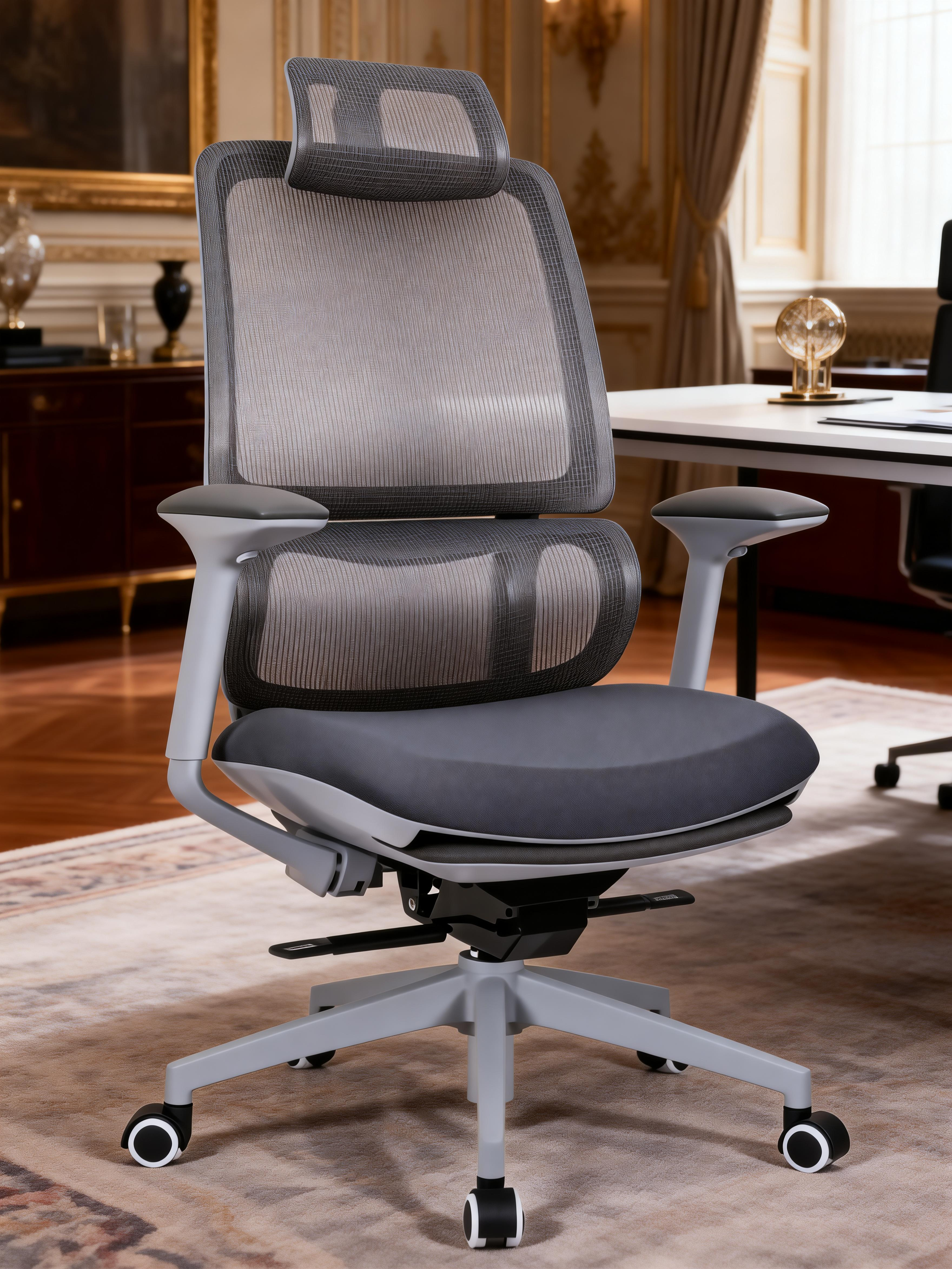 Ergo Noon Ergonomic Office Chair with 160° Recline, Footrest and Headrest
