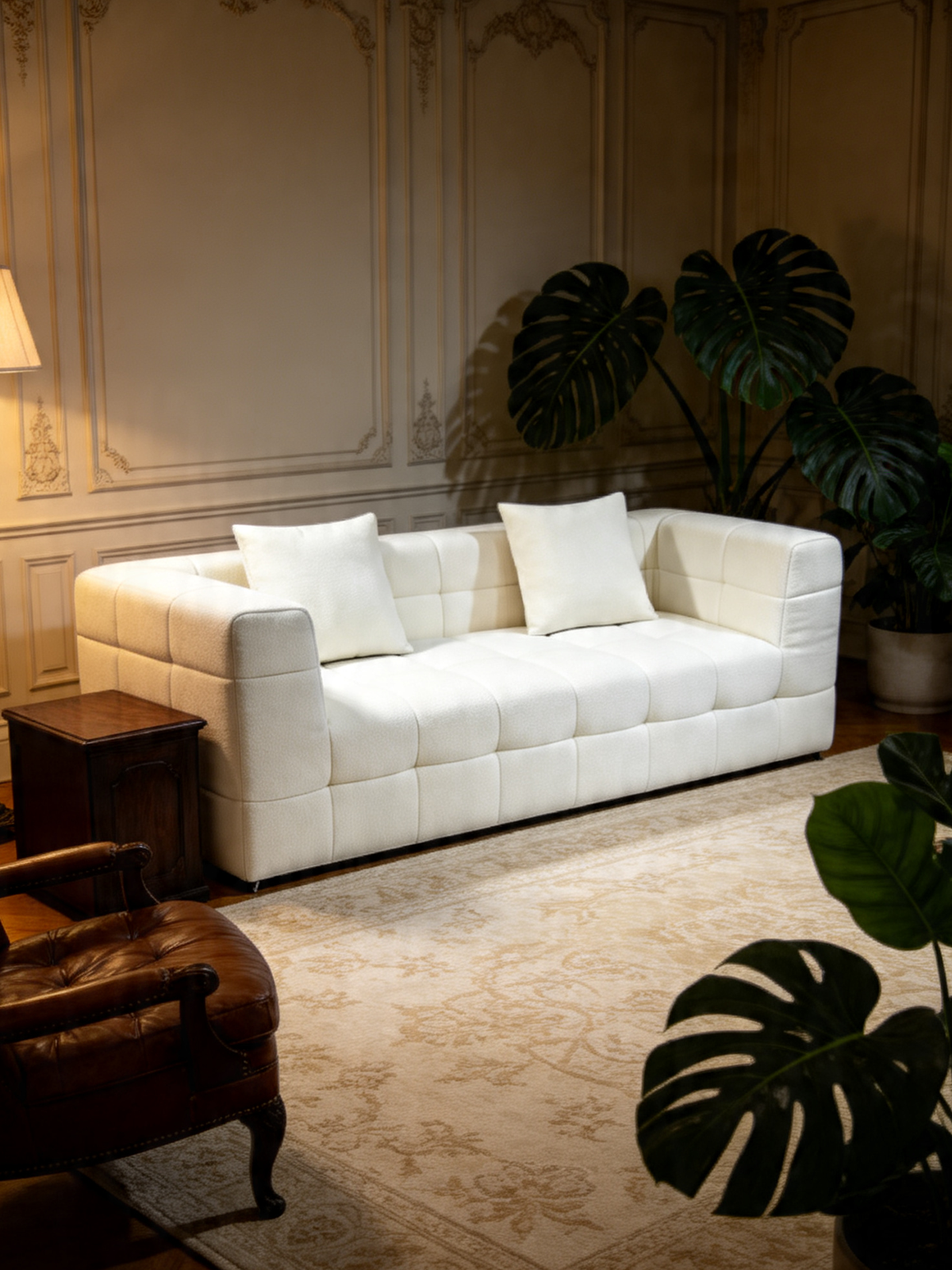 BLOC 3-Seater Self-Expanding Velvet Sofa