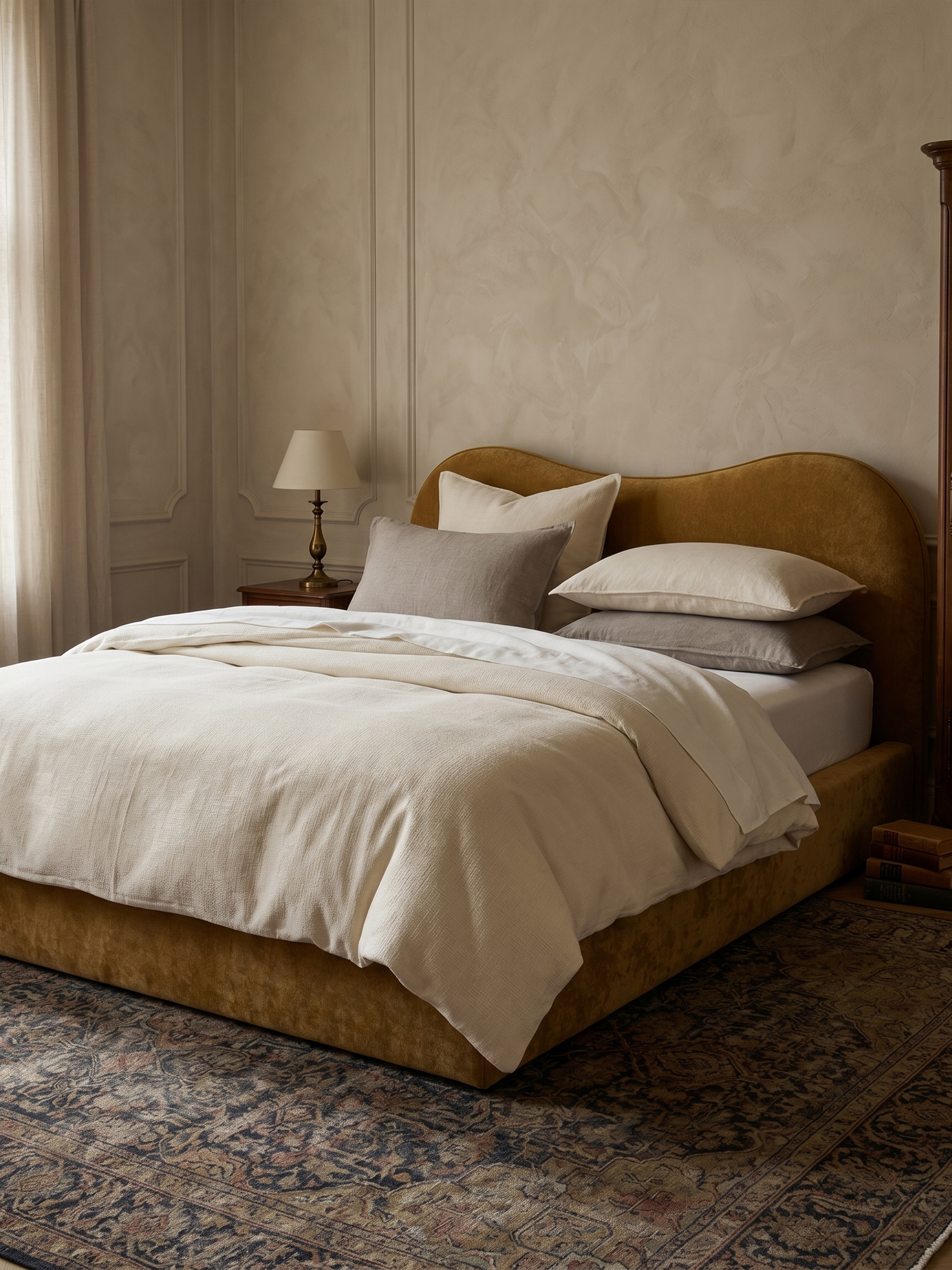 Siena King   Bed  Italian Contemporary Velvet