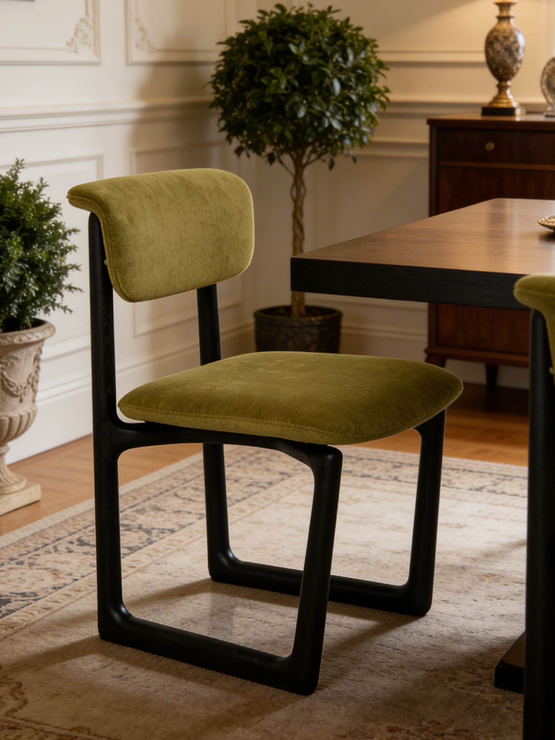SLED Solid Ash & Fabric Dining Chair