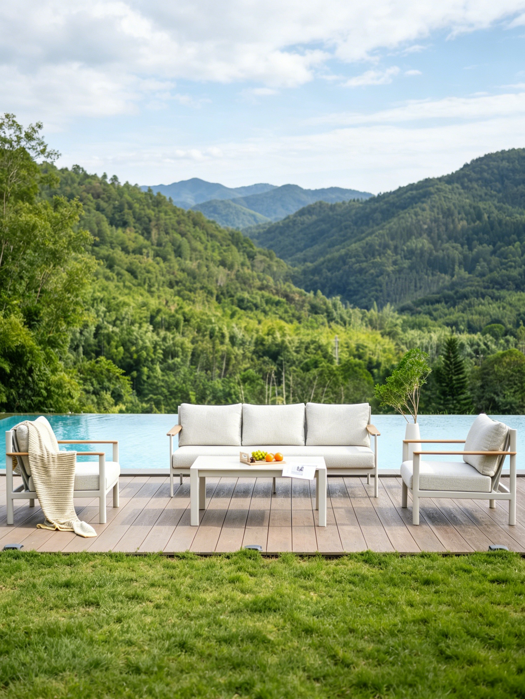 WING Outdoor Sofa Set with Sintered Stone Coffee Table