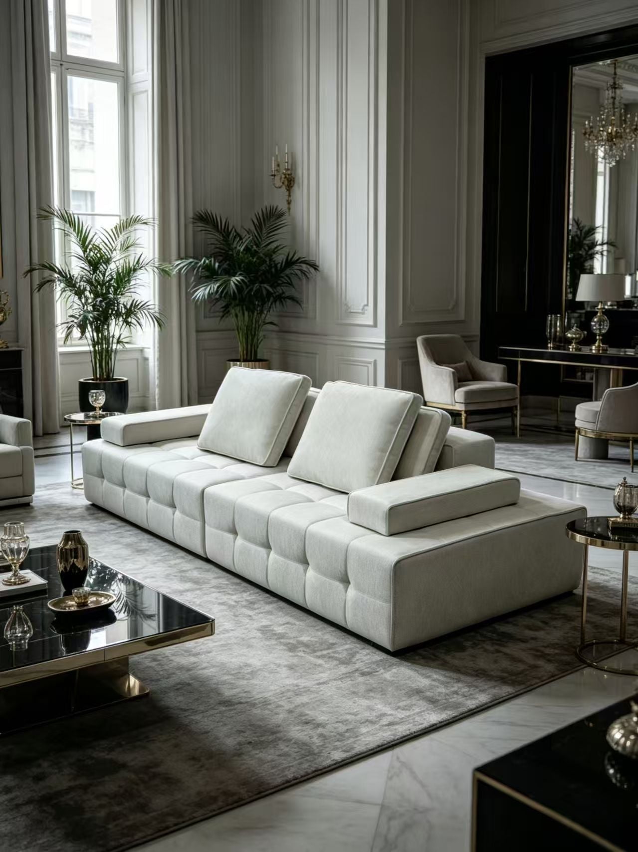 DRIFT 4-Seater Self-Expanding Velvet Sofa
