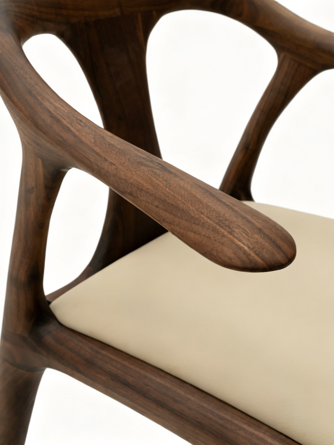 CREST Solid Black Walnut Yoke-Back Dining Chair