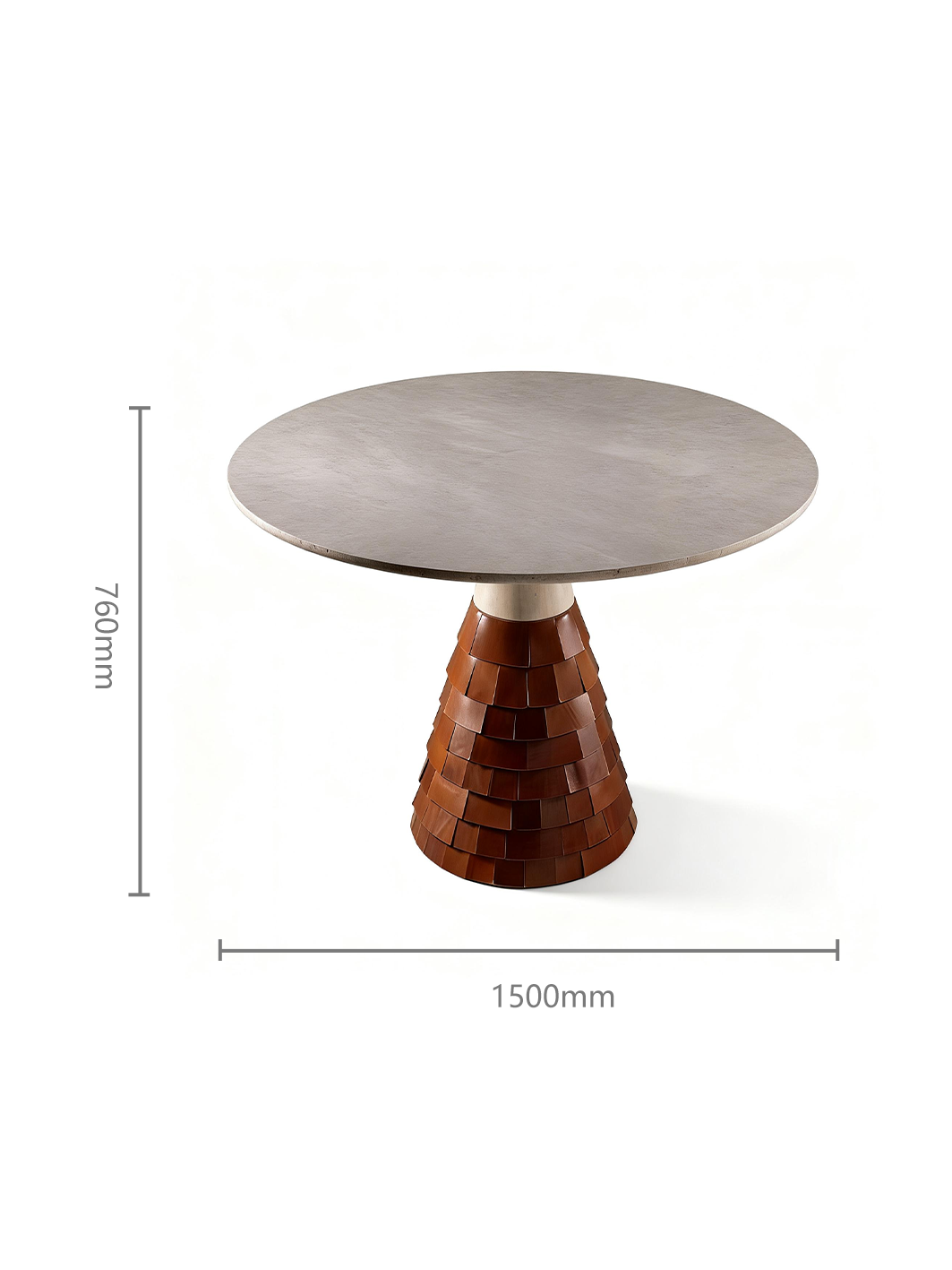 Selene Marble & Saddle Leather Round Dining Table