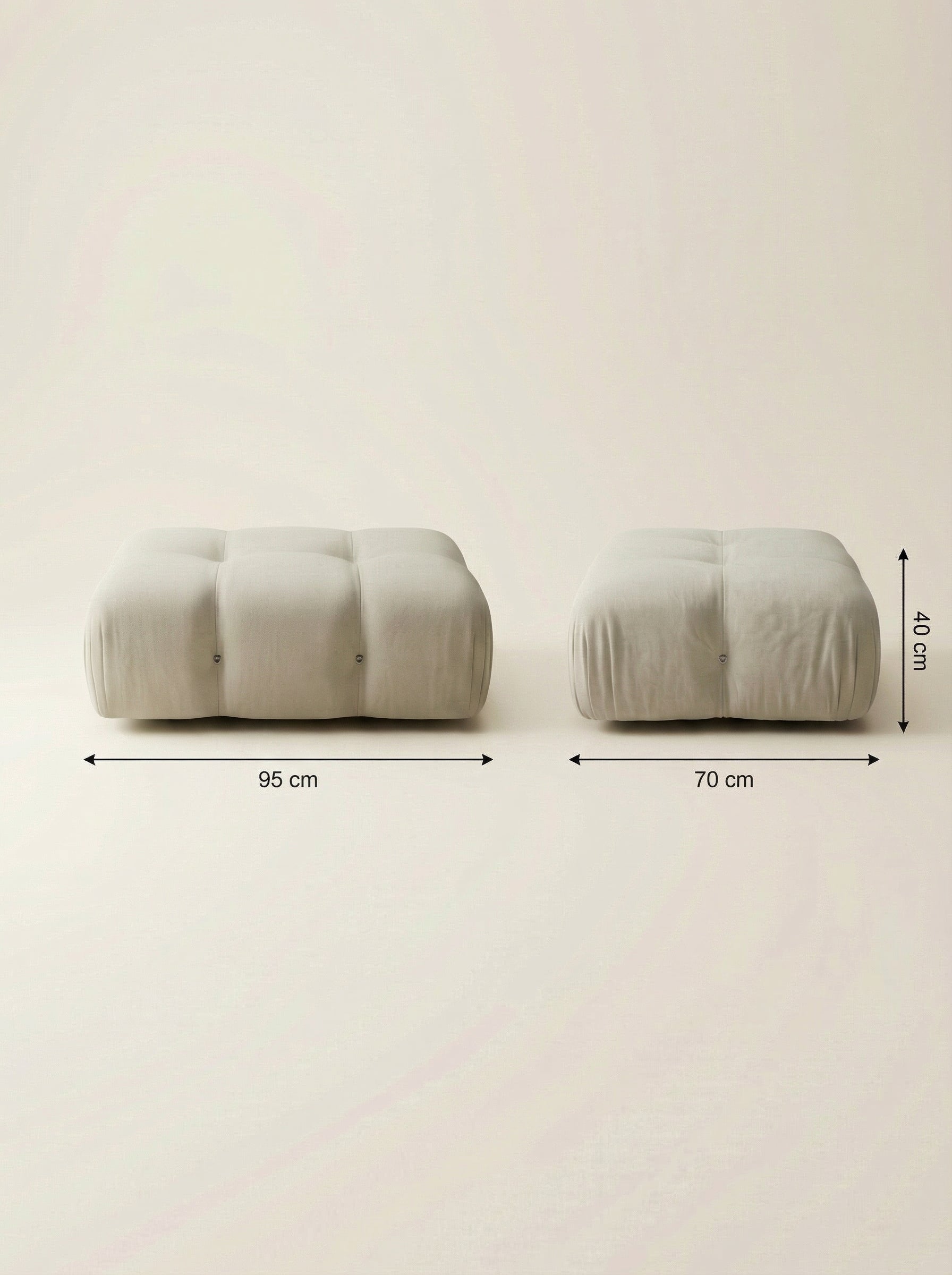 NIDO Ivory Curved Ottoman