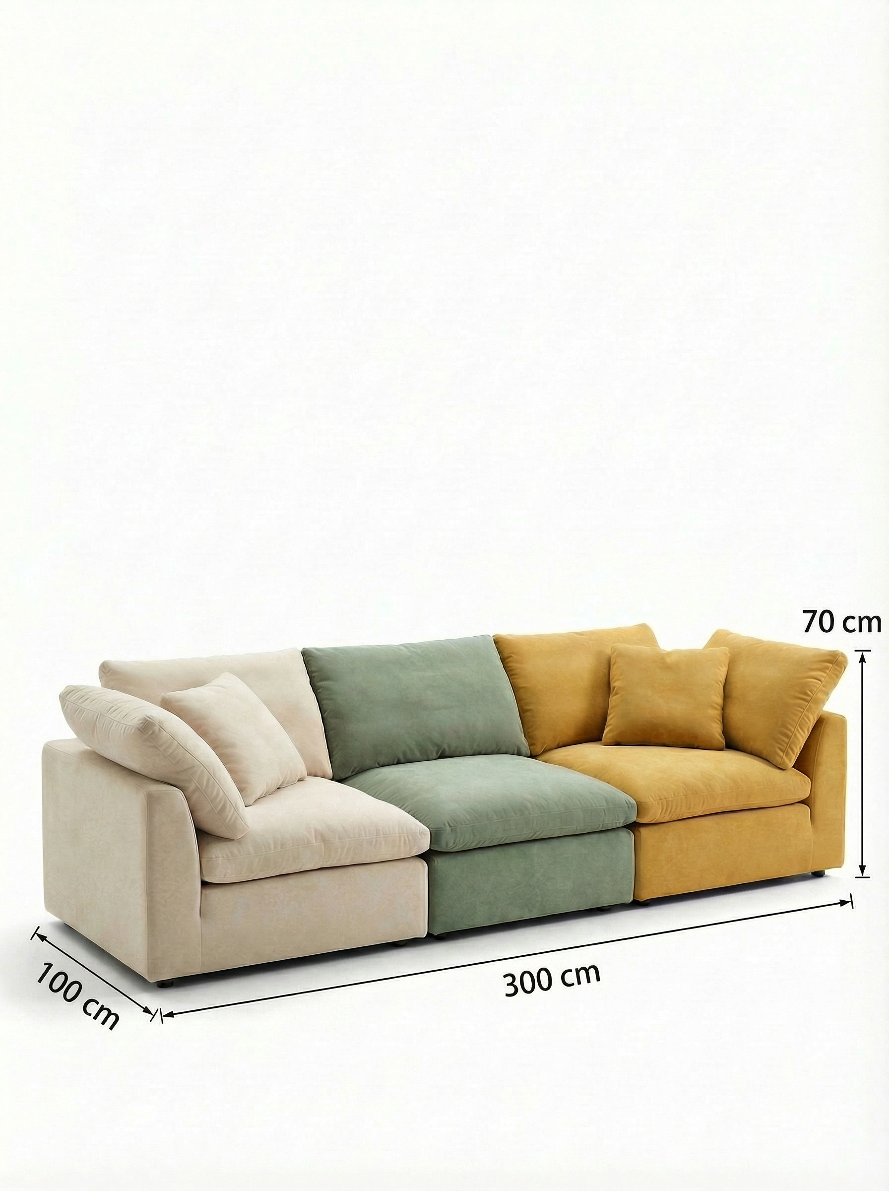 MOODS 4-Seater Colour-Block Modular Sofa