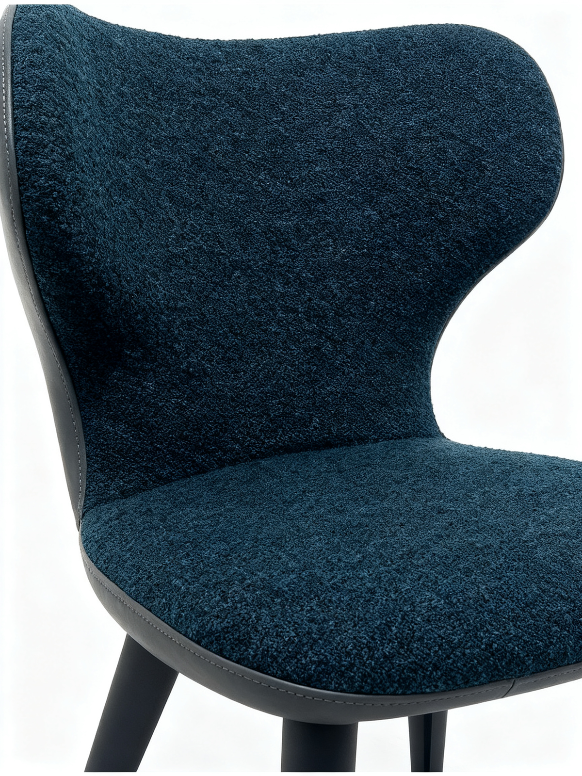 AERIAL Bouclé & Faux Leather Dining Chair