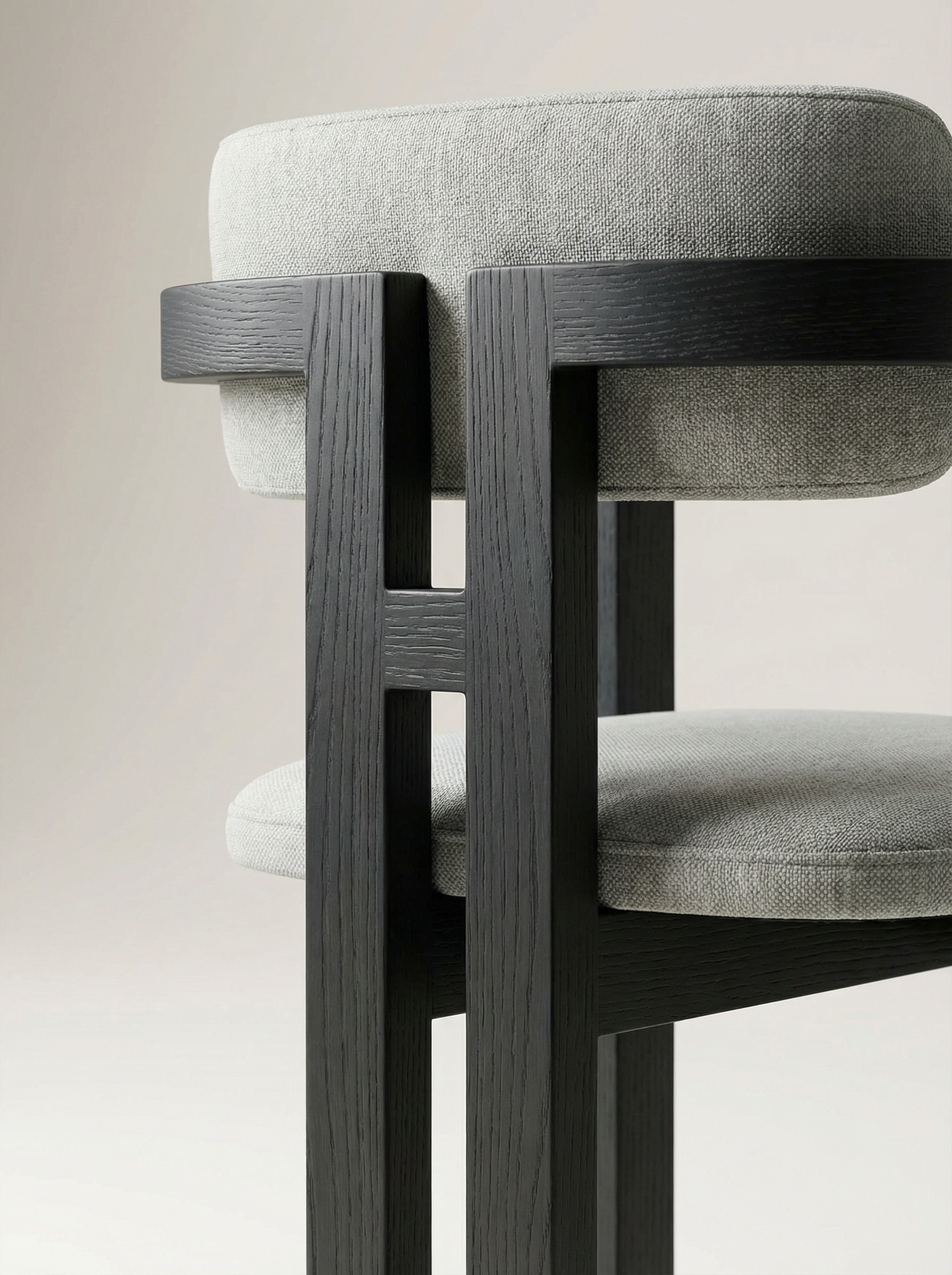 MILO Ash Wood Bouclé Dining Chair with Armrests
