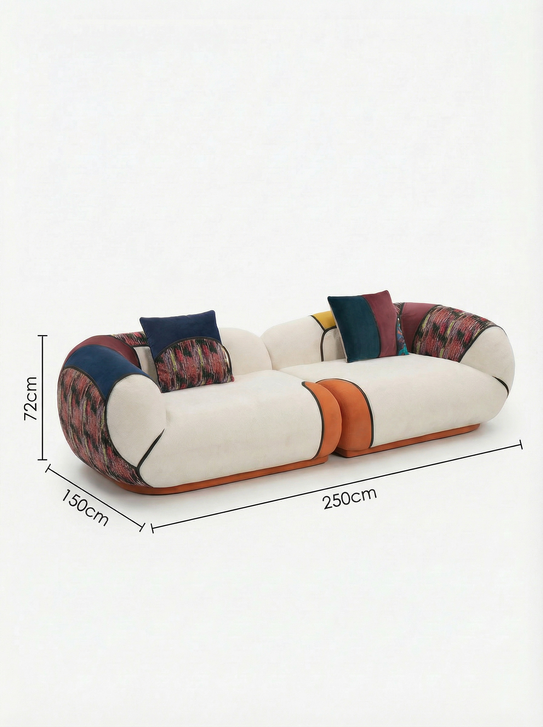 KUNE 3-Seater Colour-Block Modular Sofa