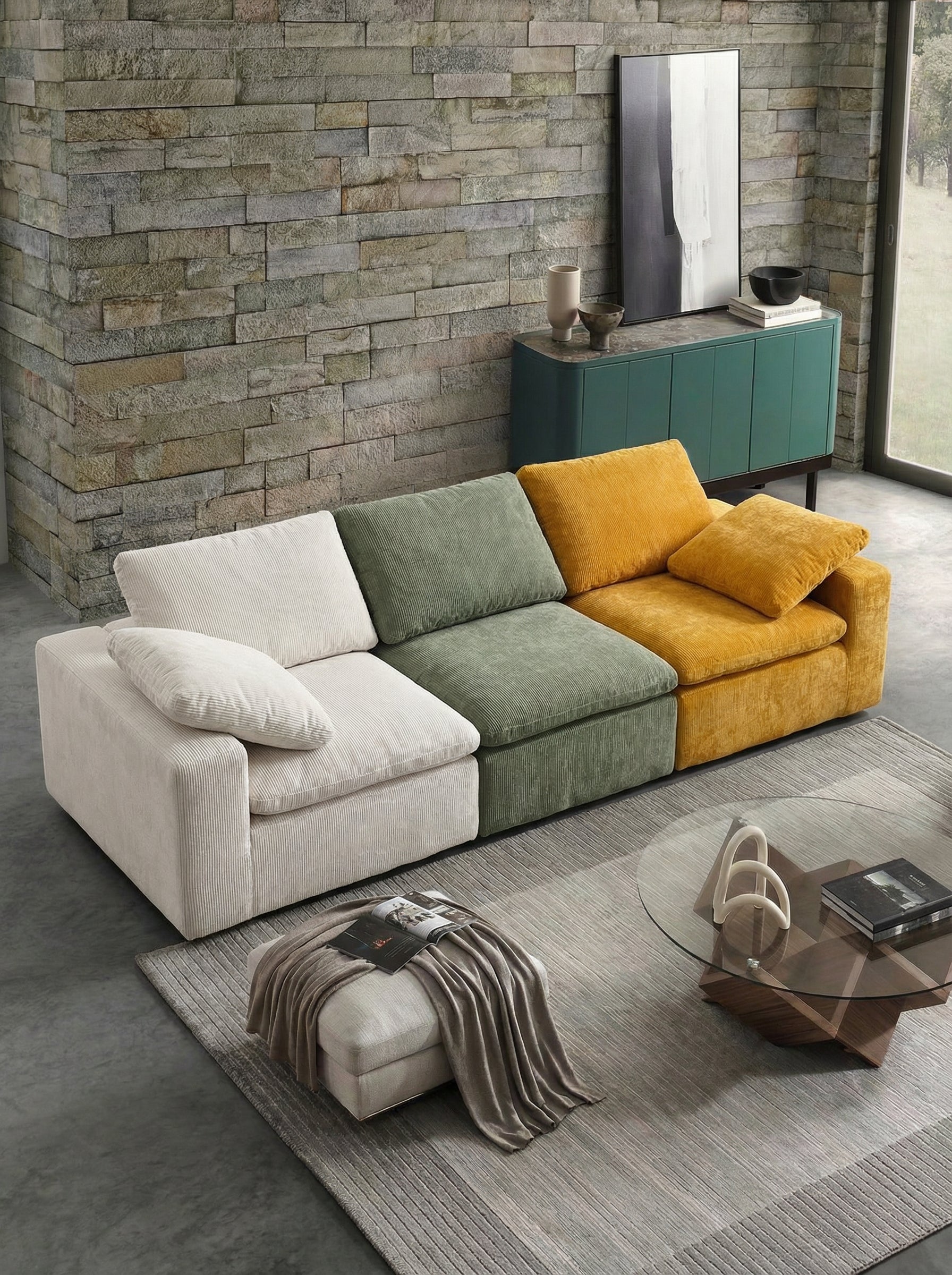 MOODS 4-Seater Colour-Block Modular Sofa