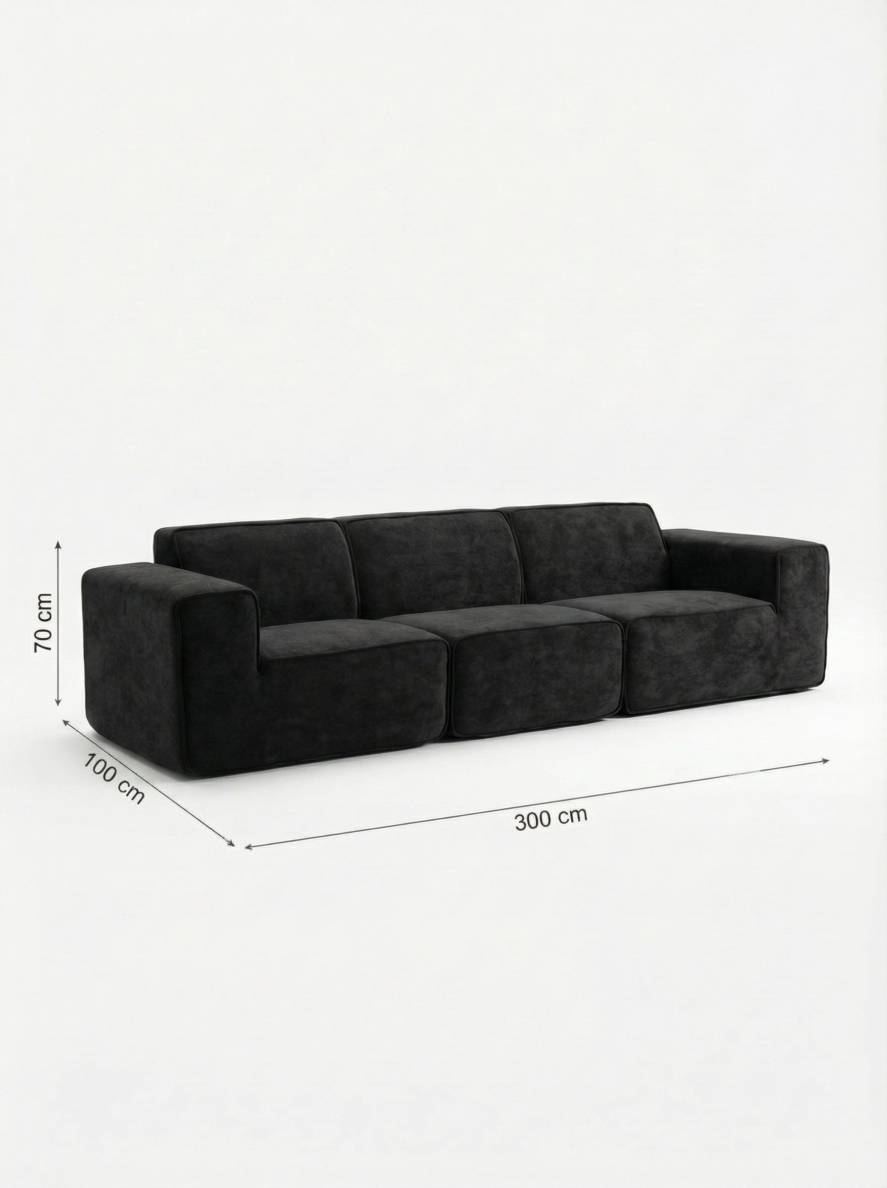 COAL 4-Seater Charcoal Modular Block Sofa