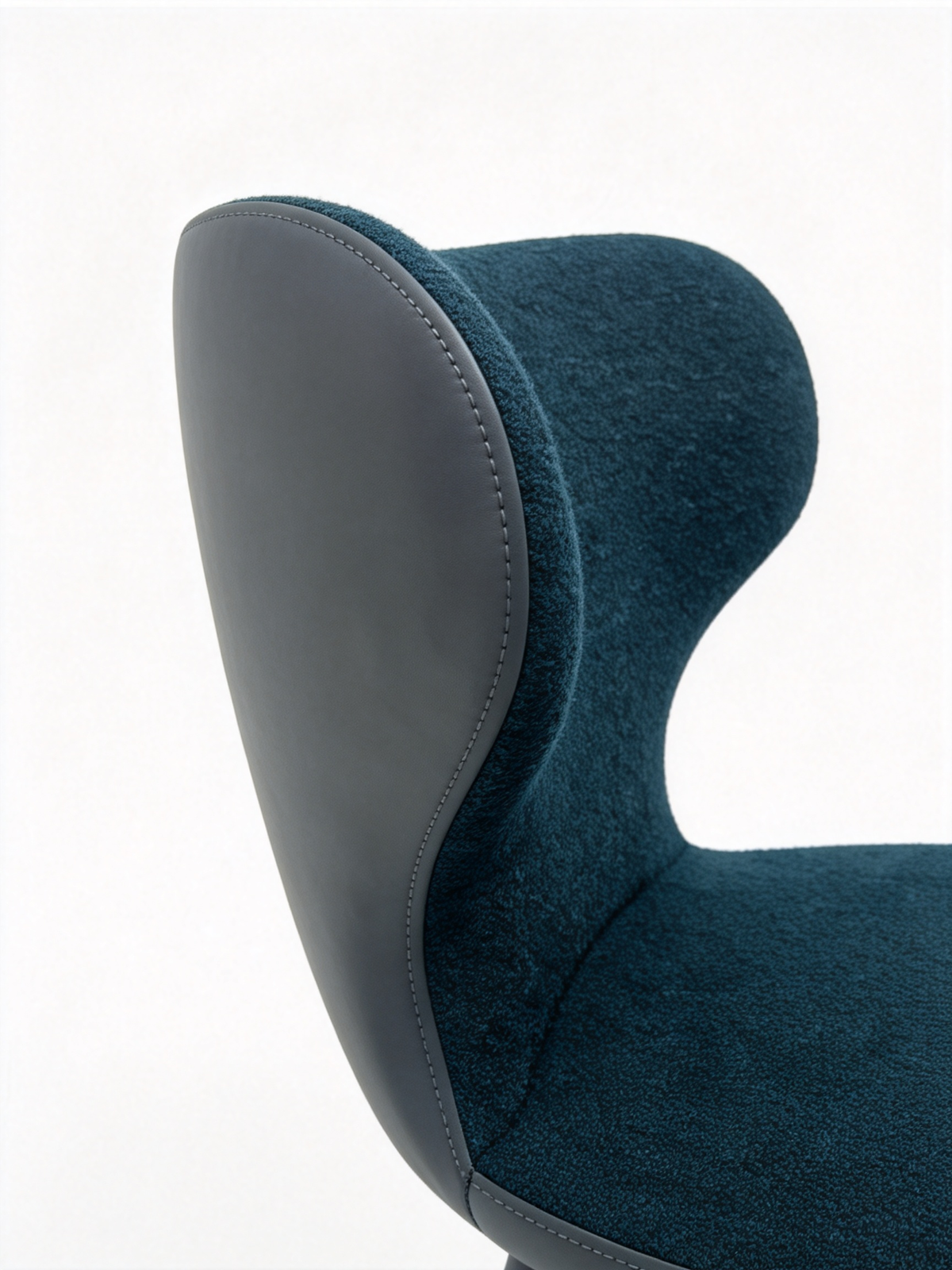 AERIAL Bouclé & Faux Leather Dining Chair