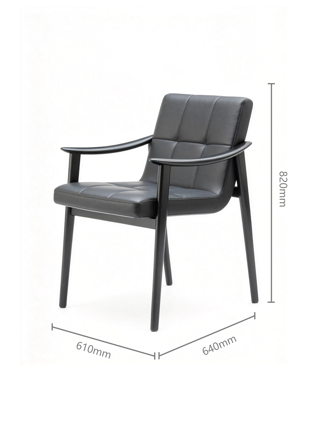 ALDER Leather & Ash Wood Dining Chair
