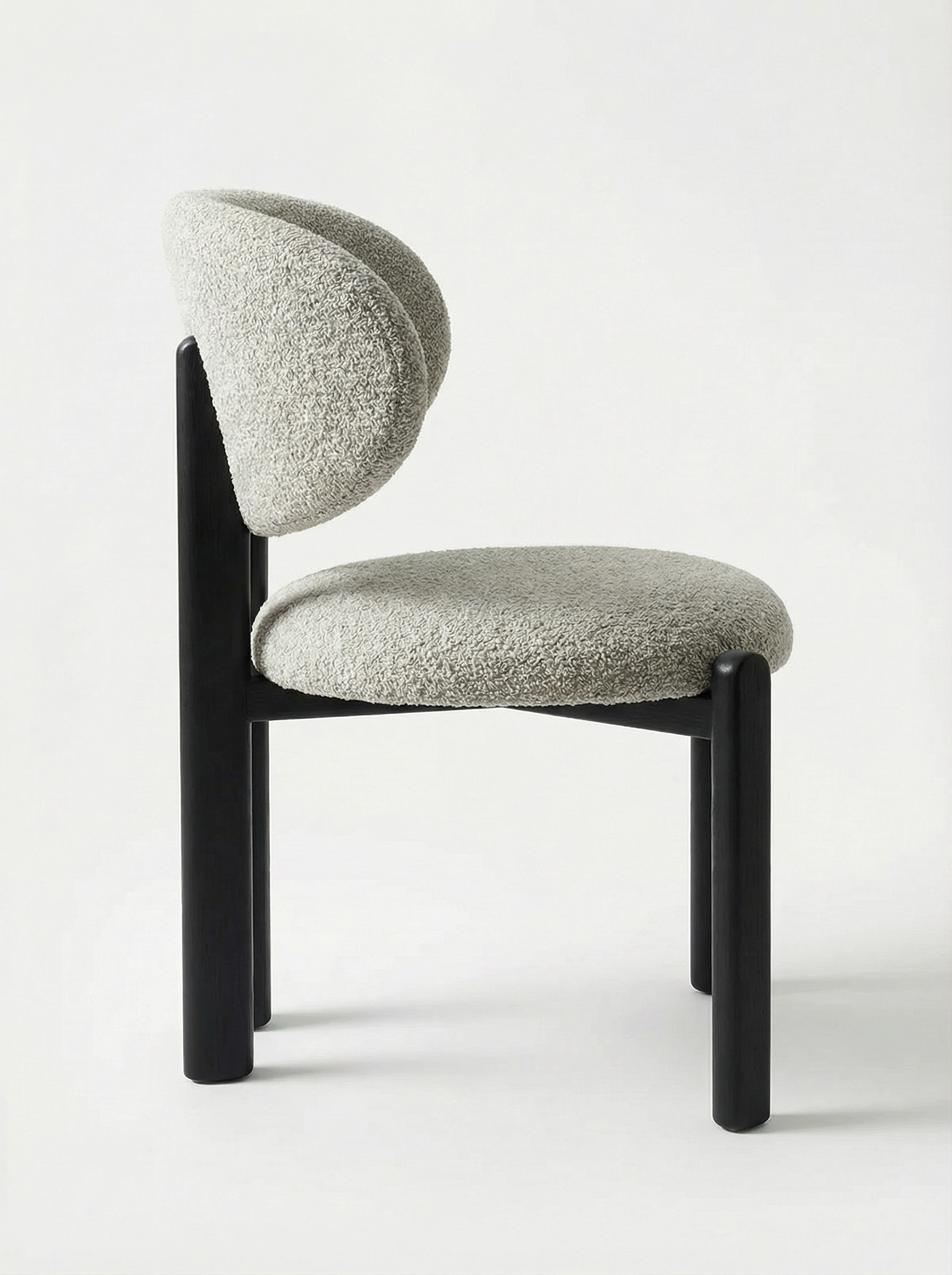 GIMMA Designer Sculptural Ash Wood Upholstered Dining Chair